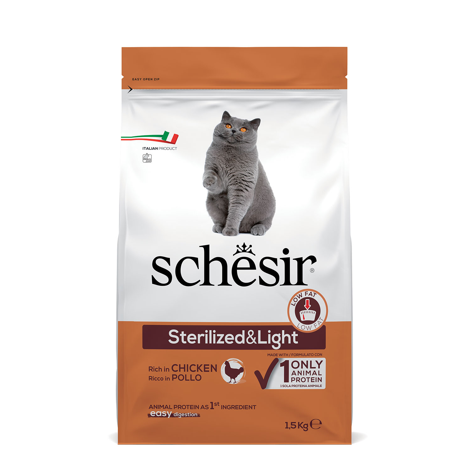 Schesir Cat Sterilized & Light ricco in Pollo 1,5 Kg