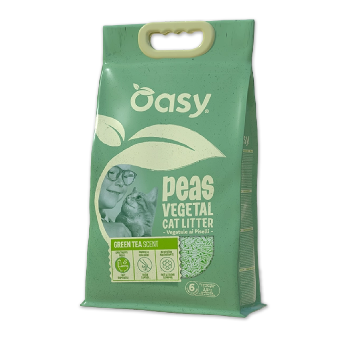 Oasy Lettiera Vegetale Peas Green Tea 6lt img