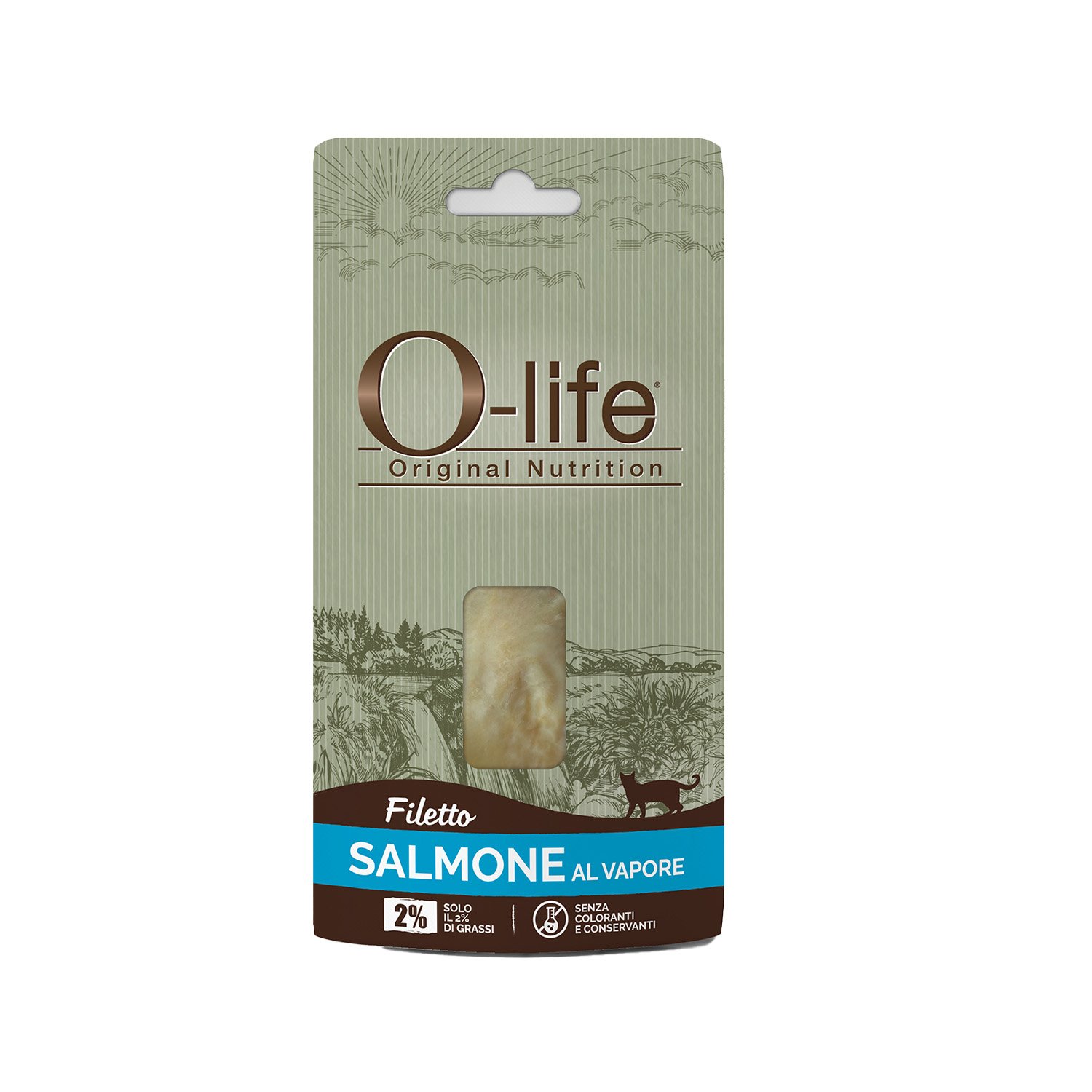 O-life Cat Adult Snack Filetto di Salmone al vapore 85gr