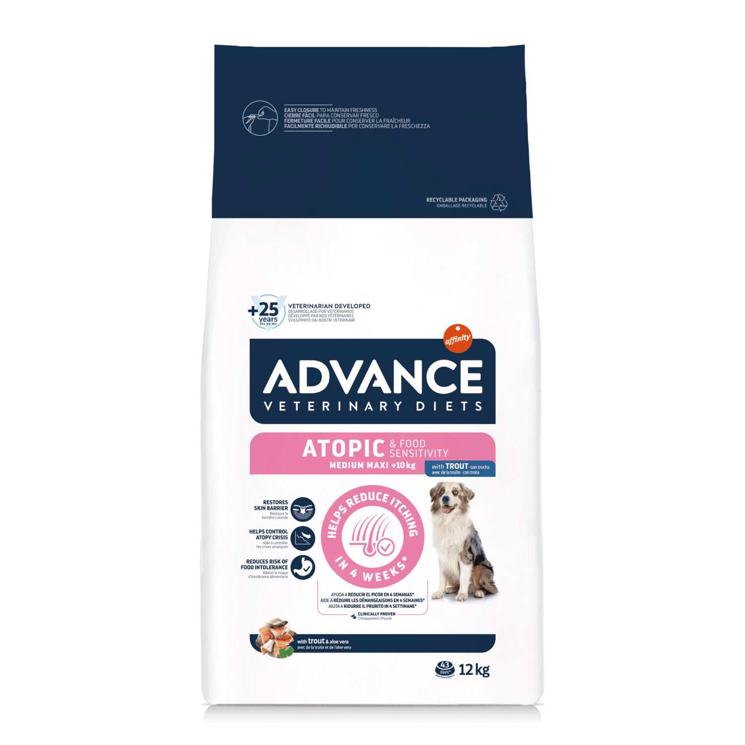 Advance Veterinary Diet Atopic Dog Adult Medium Maxi con Trota 12 kg