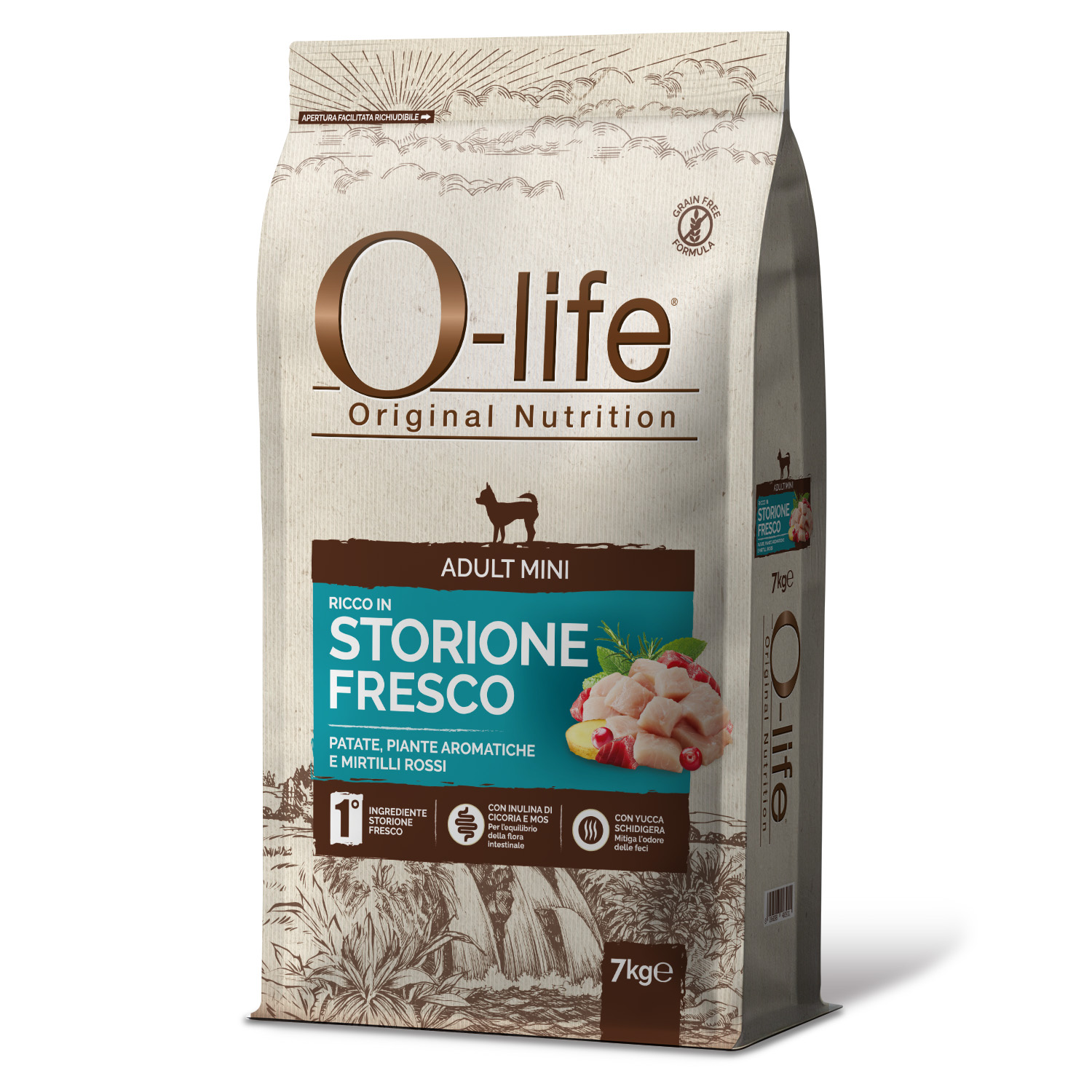 O-life Dog Adult Mini con Storione 7 kg