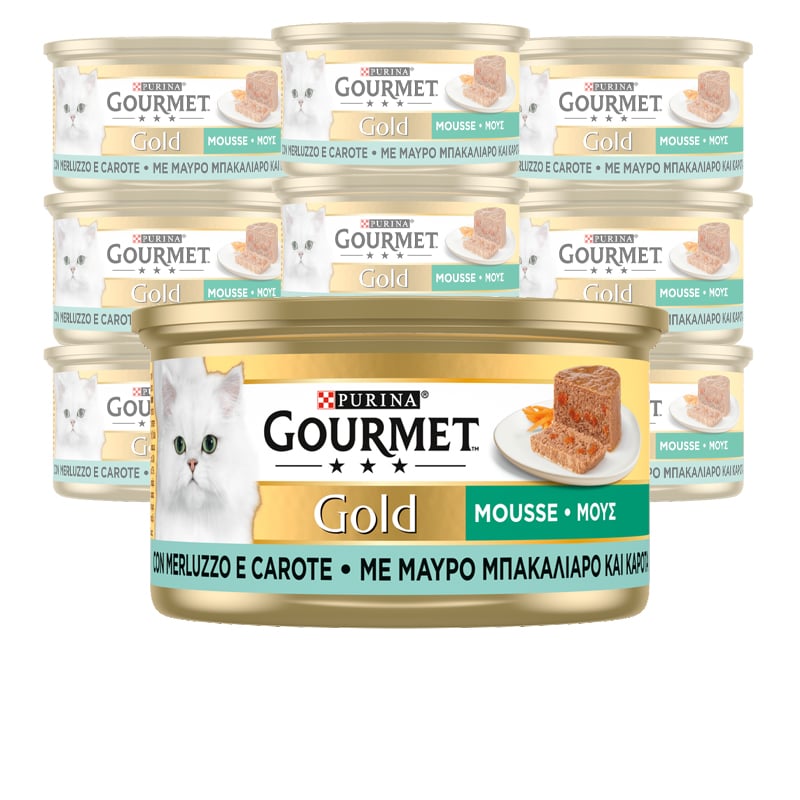 Gourmet Gold Cat Adult Mousse con Merluzzo e Delicate Carote 85 gr