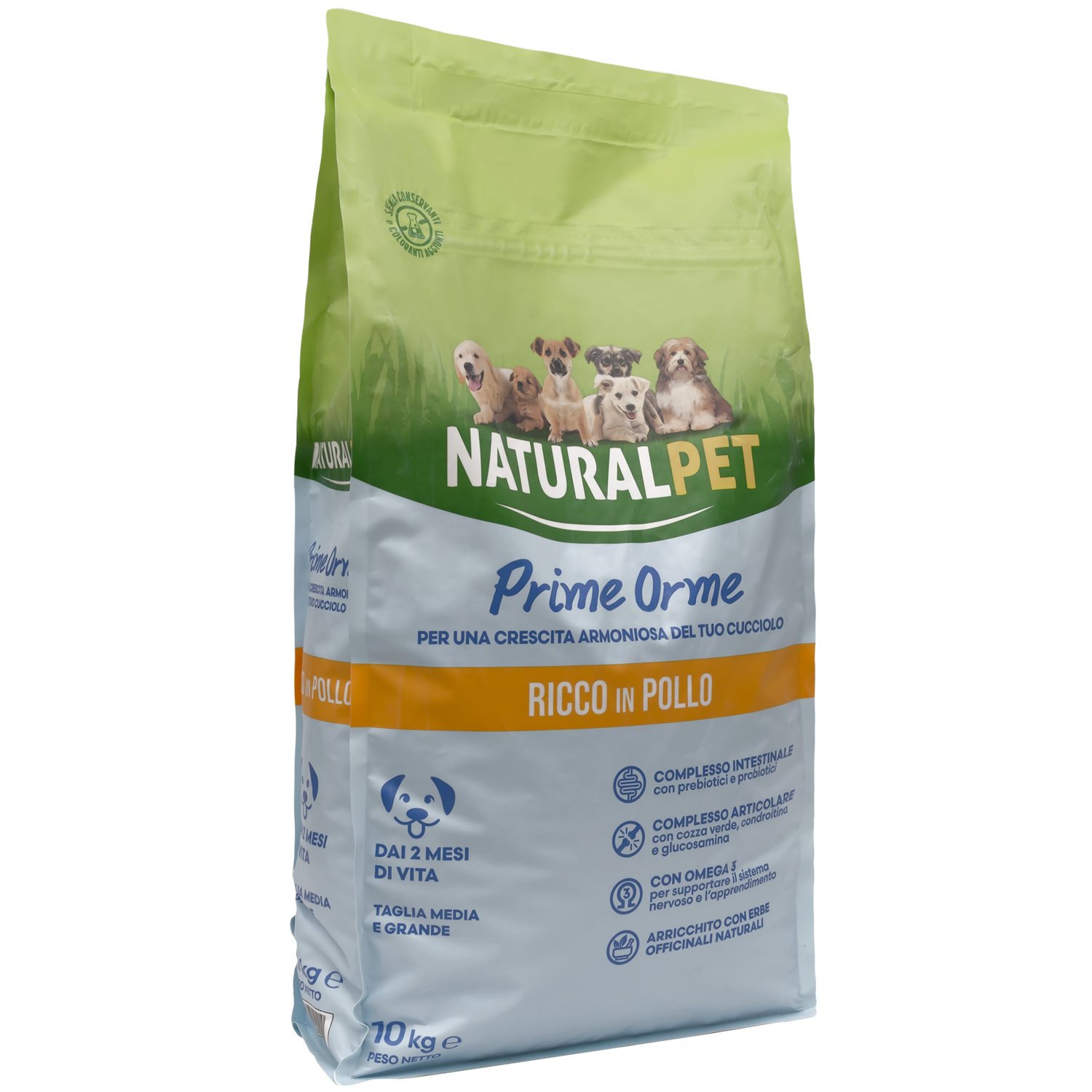 Naturalpet Prime Orme Puppy Medium&Large ricco in Pollo 10 kg
