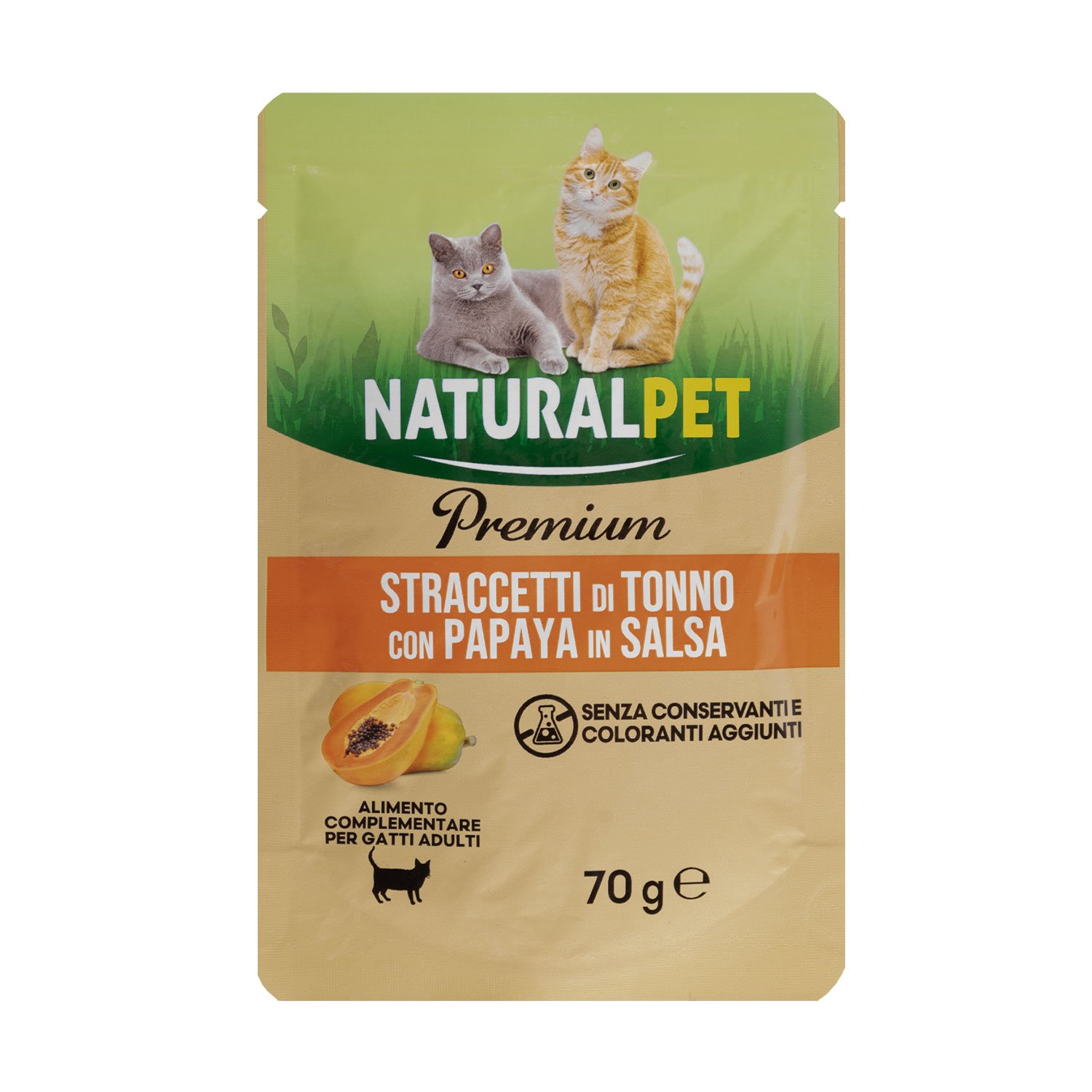 Naturalpet Cat Adult Straccetti di Tonno con Papaya in Salsa 70g