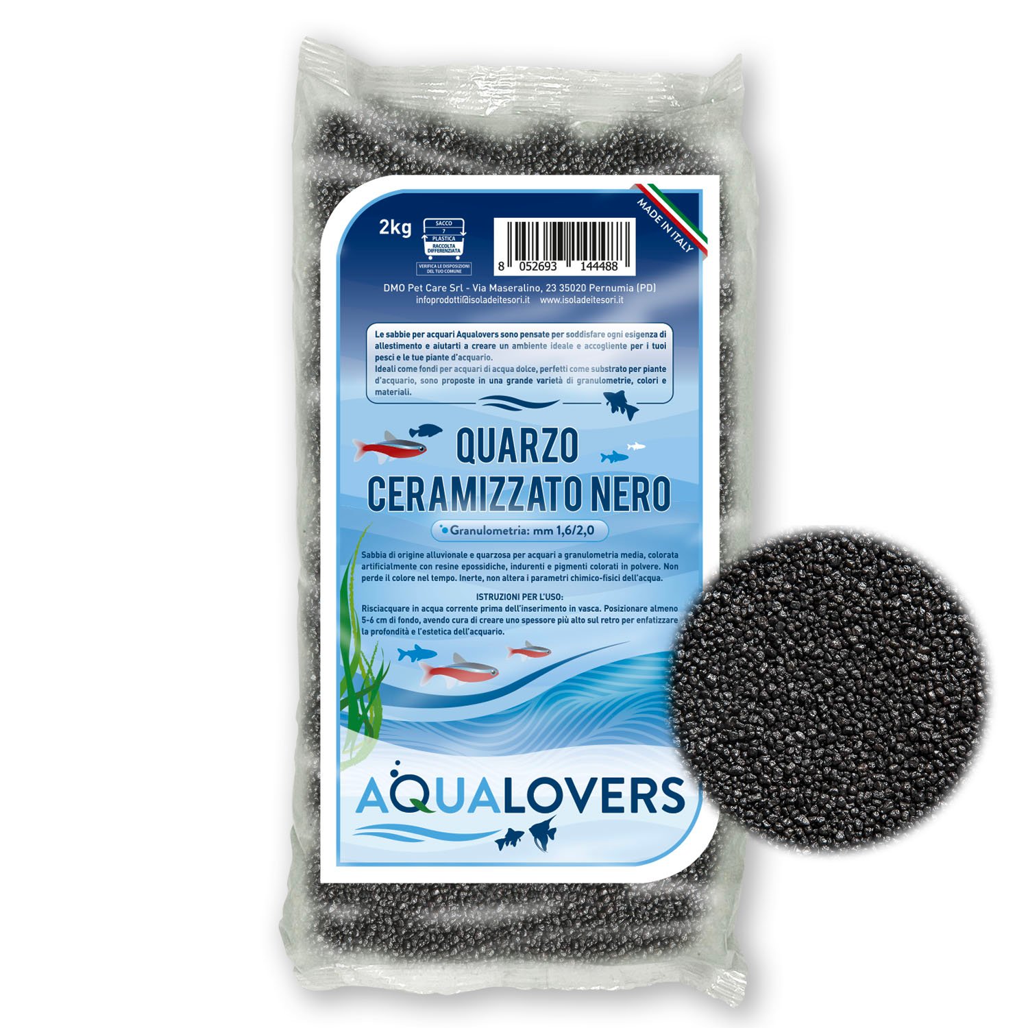 Aqualovers Sabbia Quarzo Cermizzato Nero 2 kg