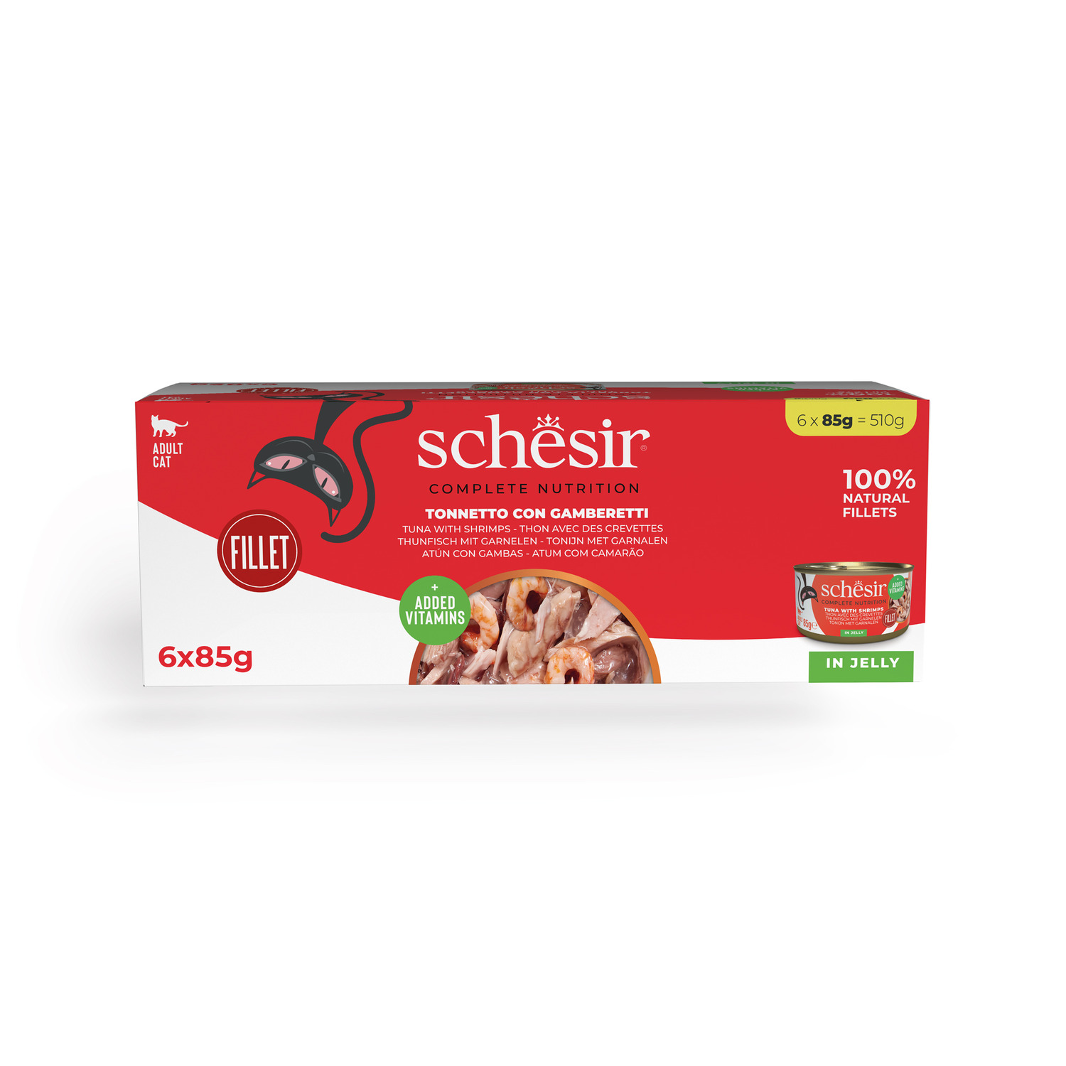 Schesir Cat Tonnetto con Gamberetti 6x85 gr