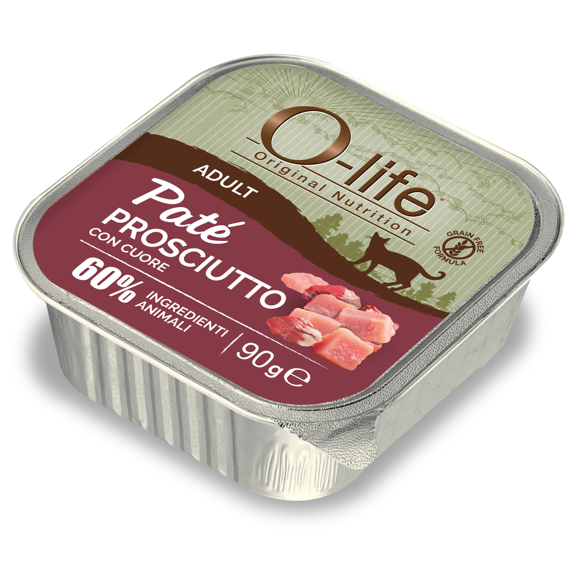 O-life Cat Adult Paté prosciutto con cuore 90gr img