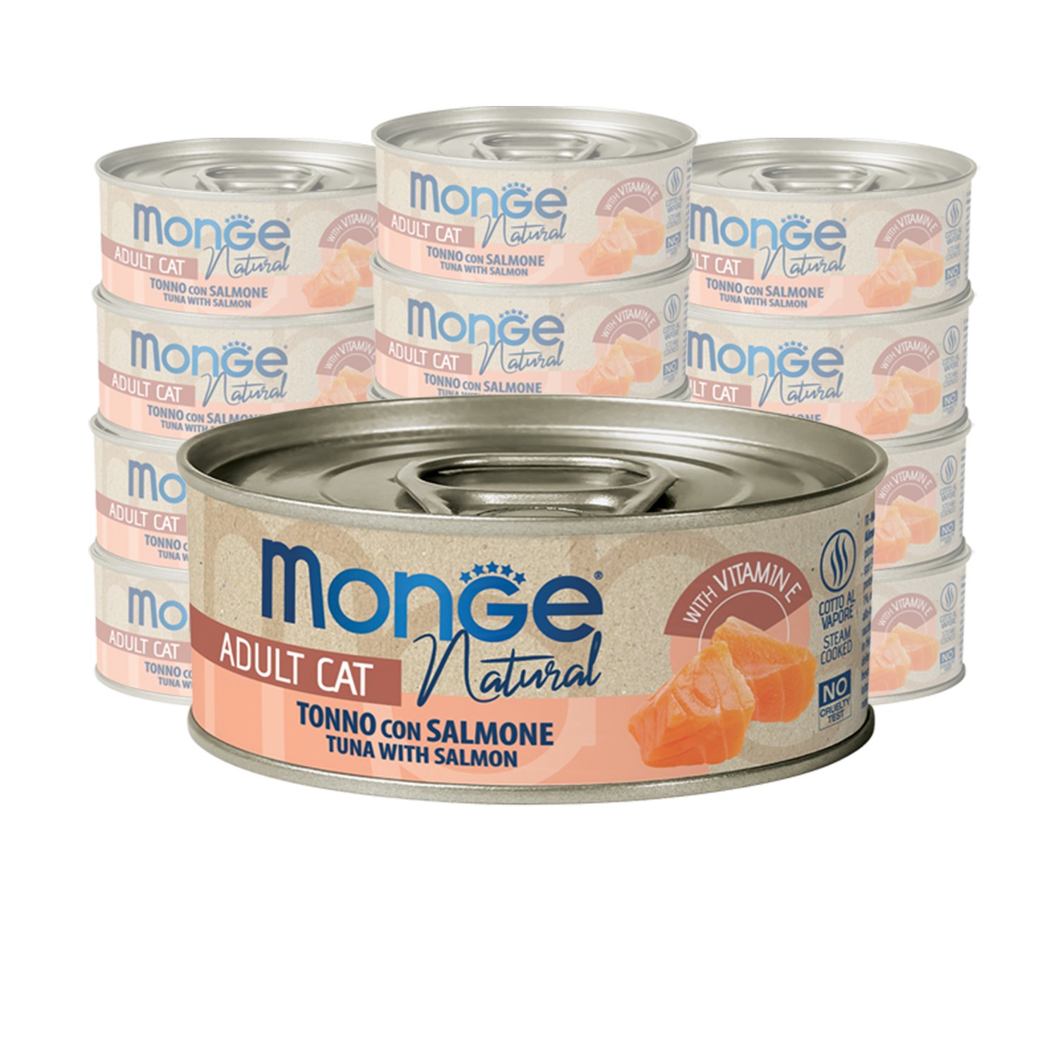 Monge Natural Cat Adult Pezzetti di Tonno a pinne gialle con Salmone 80 gr