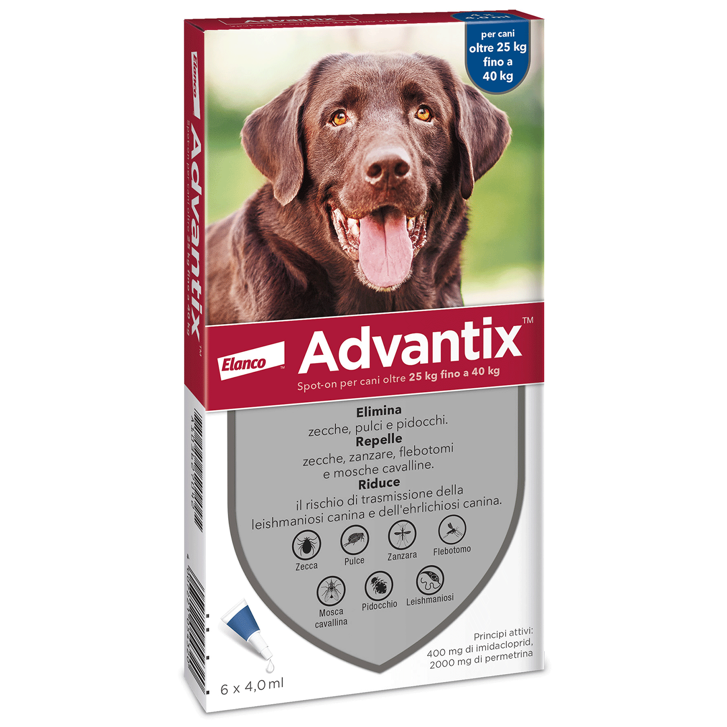 Advantix Spot On Antiparassitario Cane 25-40kg 6 pipette img