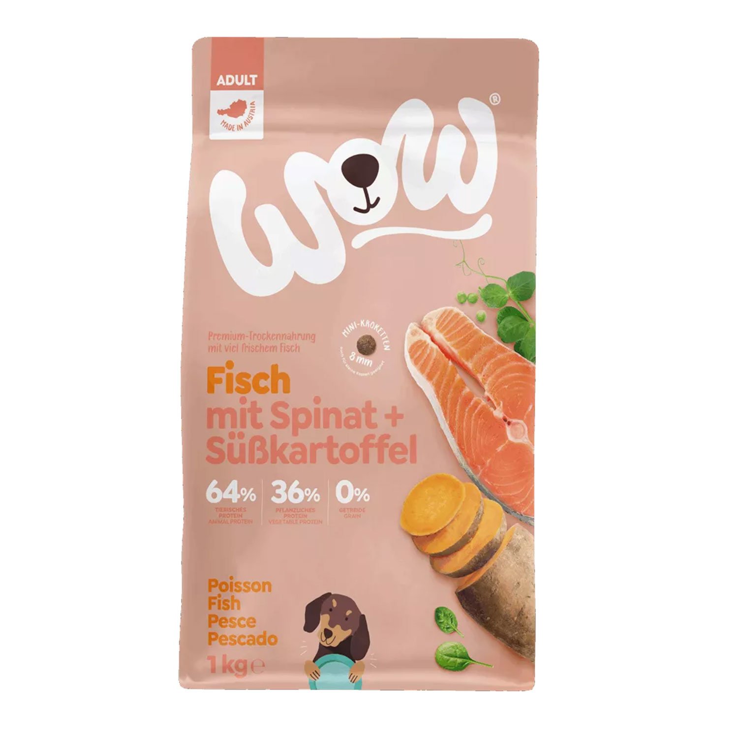 Wow Dog Adult Mini Pesce con spinaci e patate dolci 1kg