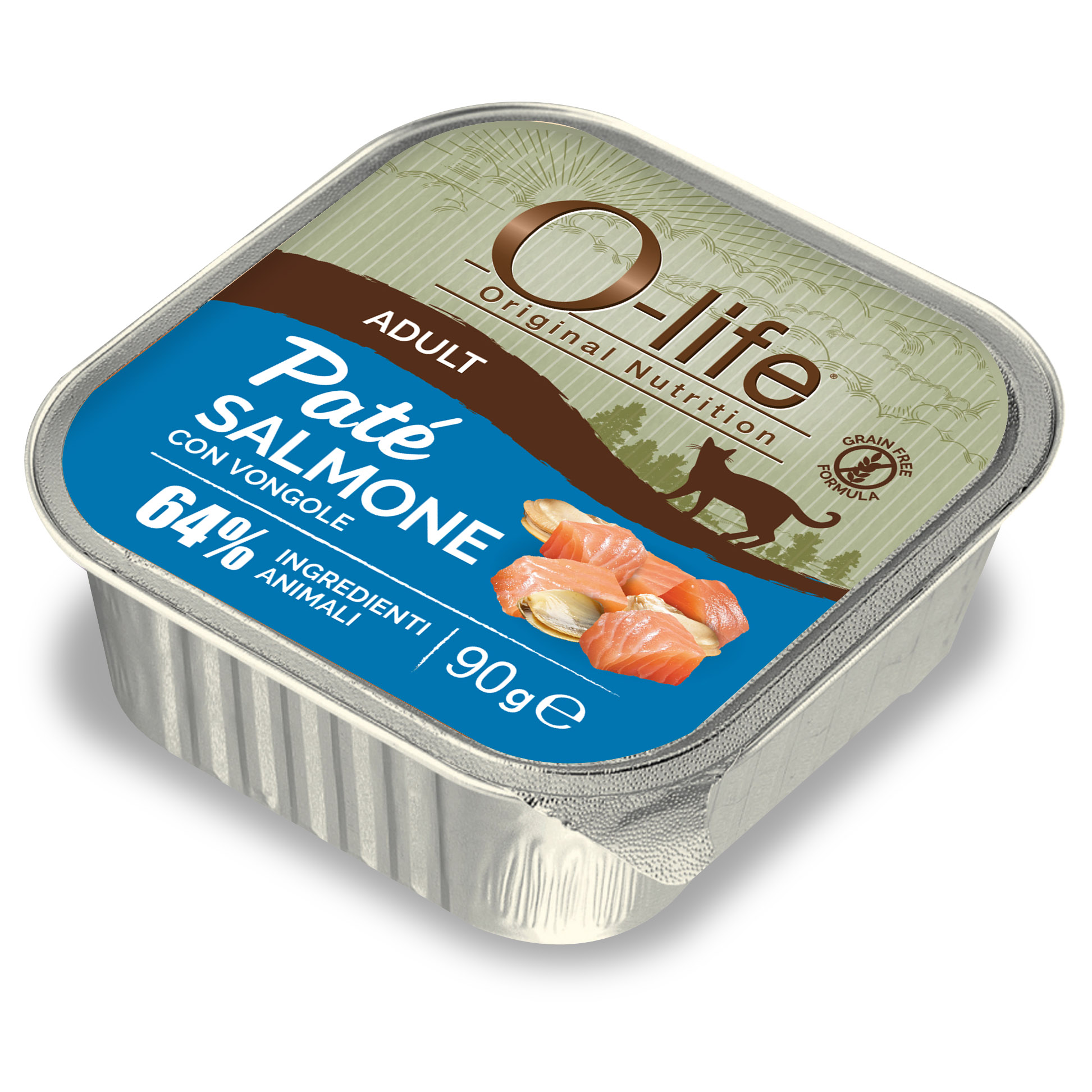 O-life Cat Adult Paté Salmone con vongole 90gr img