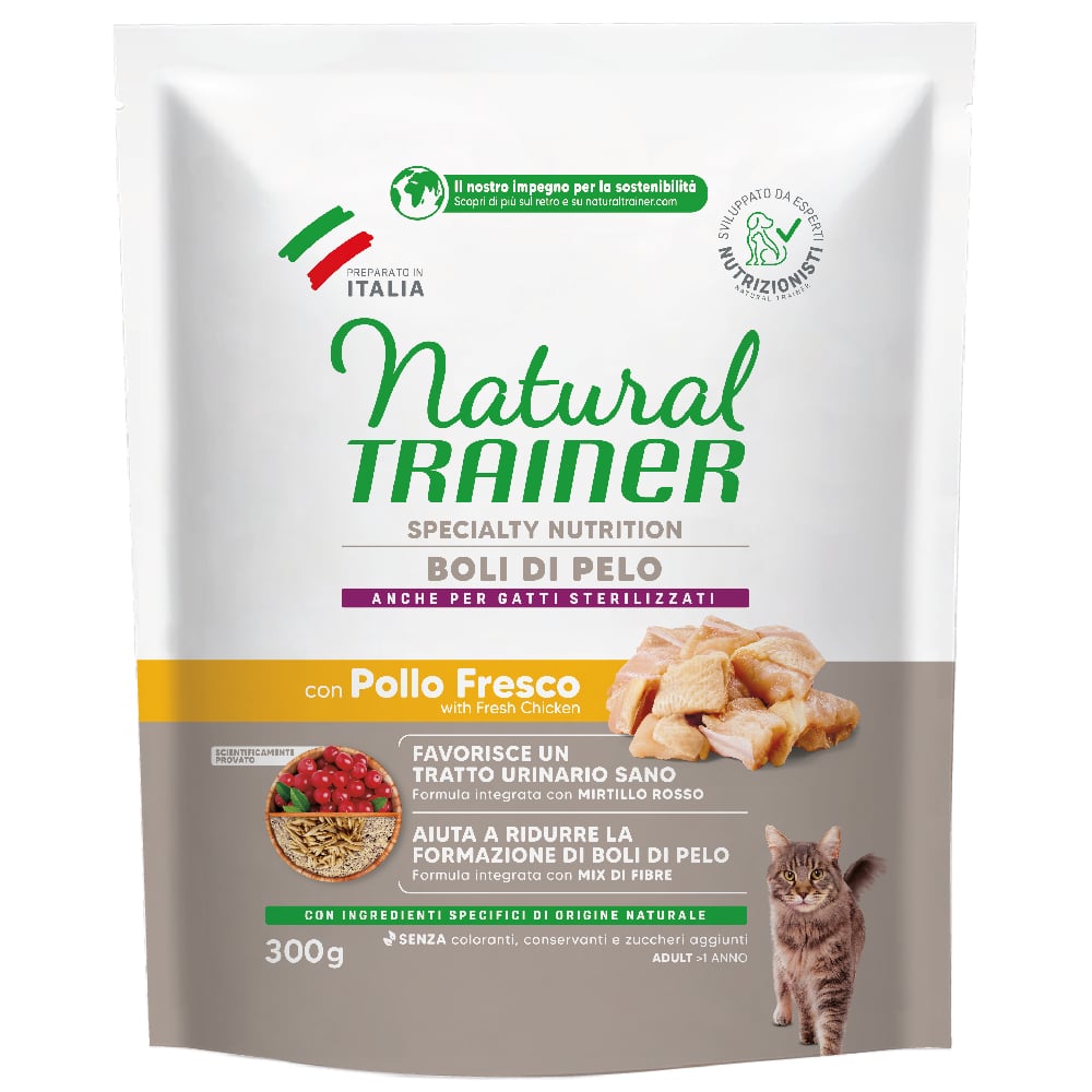 Natural Trainer Cat Hairball con Pollo Fresco 300 Gr.
