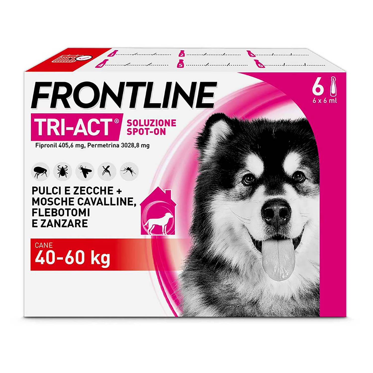 Frontline Tri-act antiparassitario cani 40-60 kg - 6 pipette
