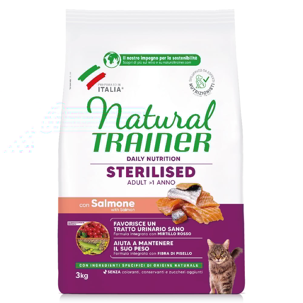 Natural Trainer Cat Adult Sterilised Salmone 3 kg