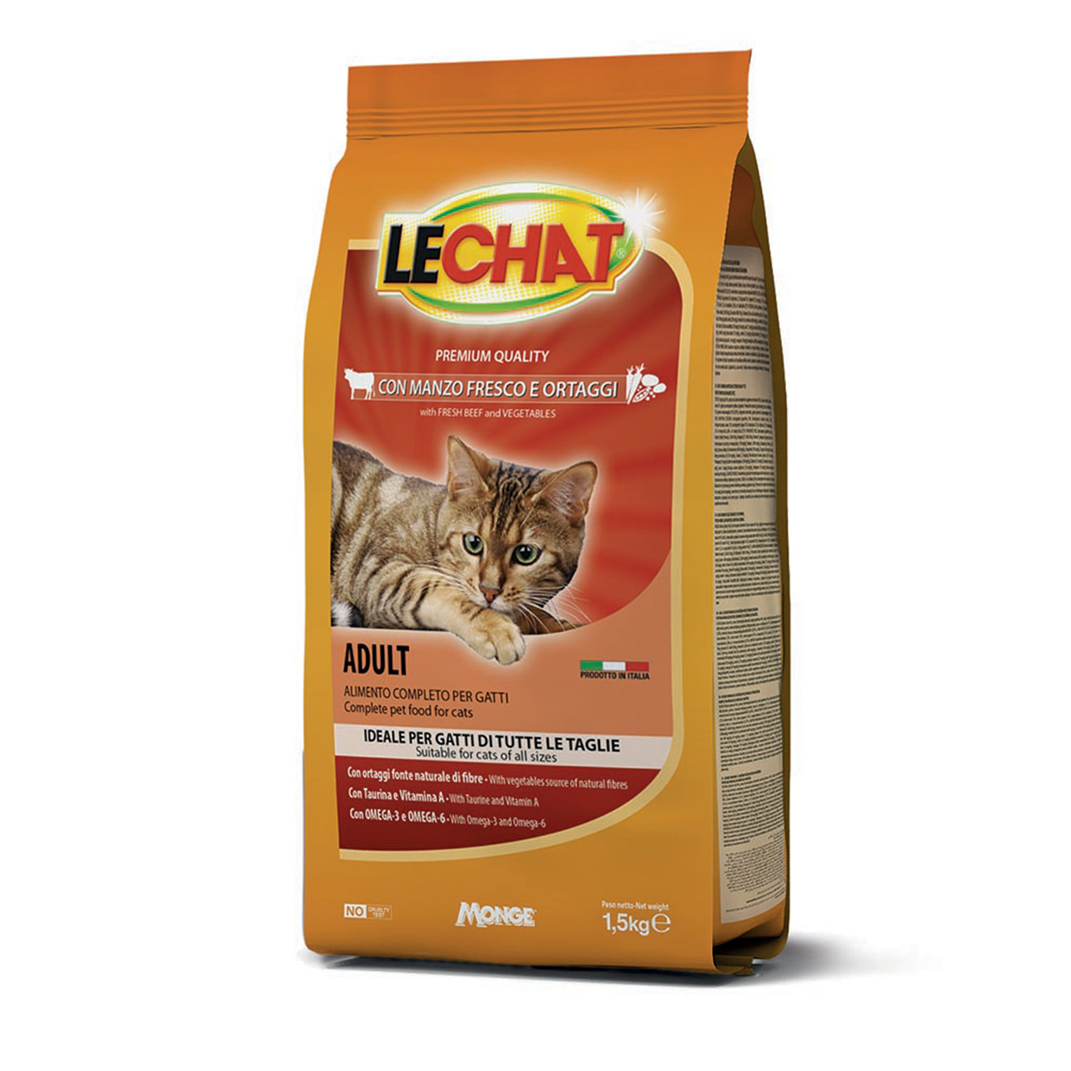 LeChat Cat Adult con Manzo fresco e ortaggi 1,5kg img