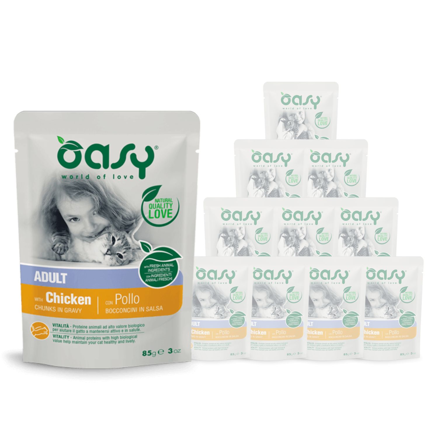 Oasy Cat Adult Bocconcini Pollo Busta 85 gr