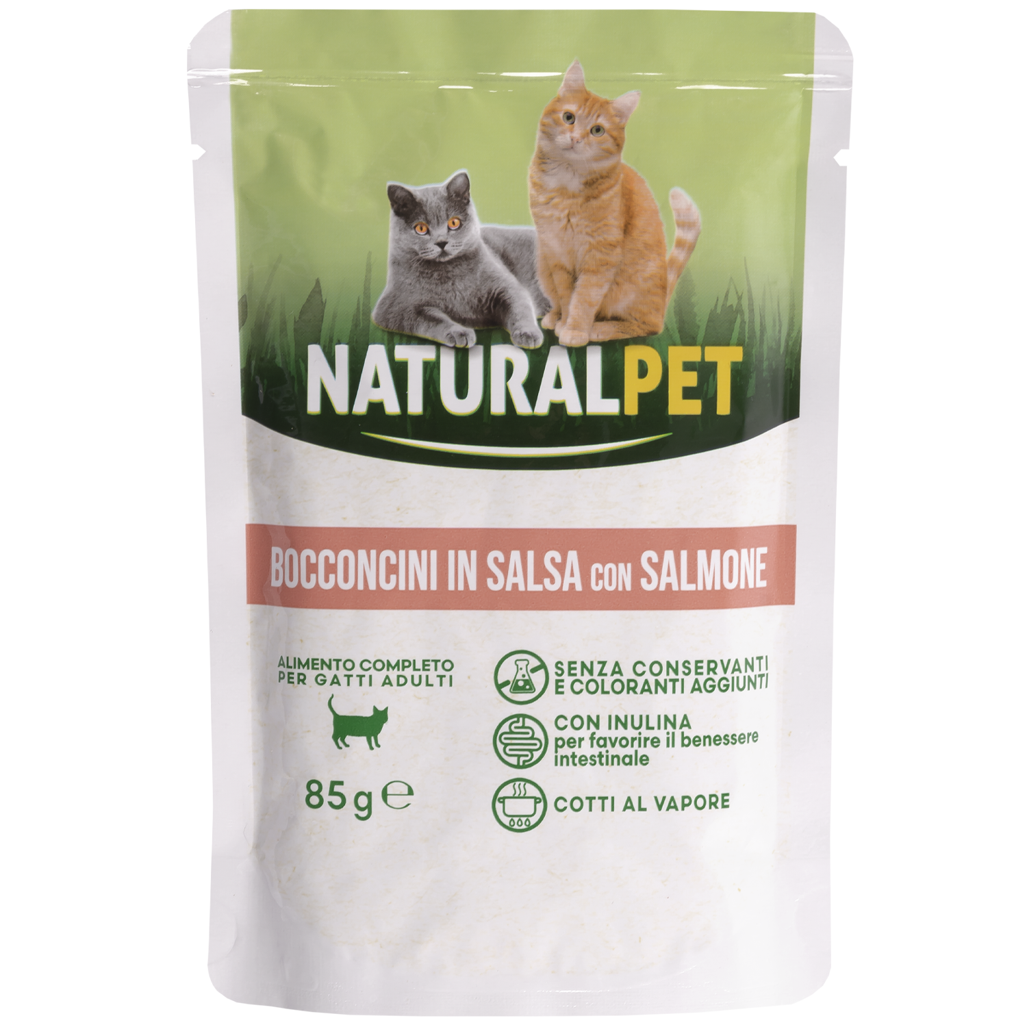 Naturalpet Cat Adult Bocconcini in salsa con Salmone 85gr img