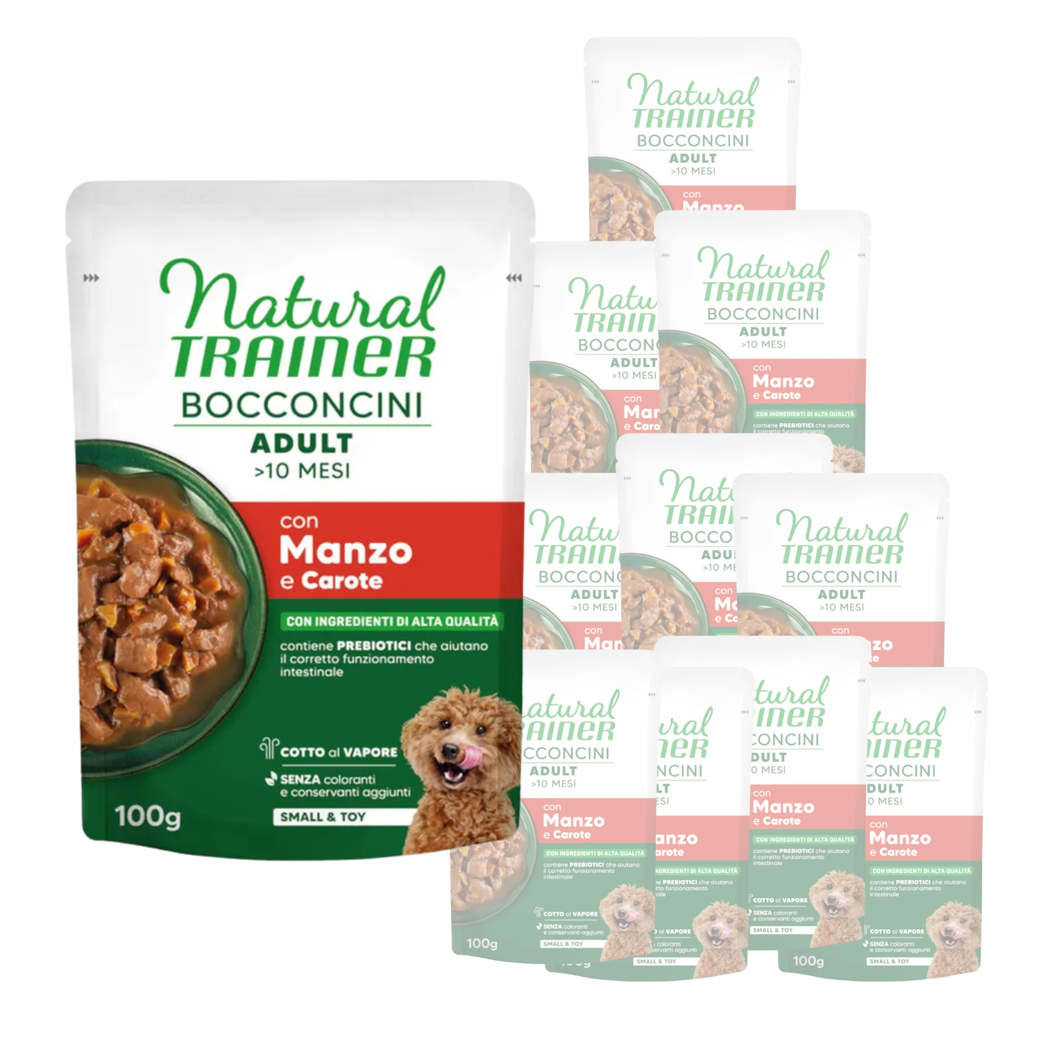 Natural Trainer Dog Adult Small&Toy con Manzo in salsa 100 gr img