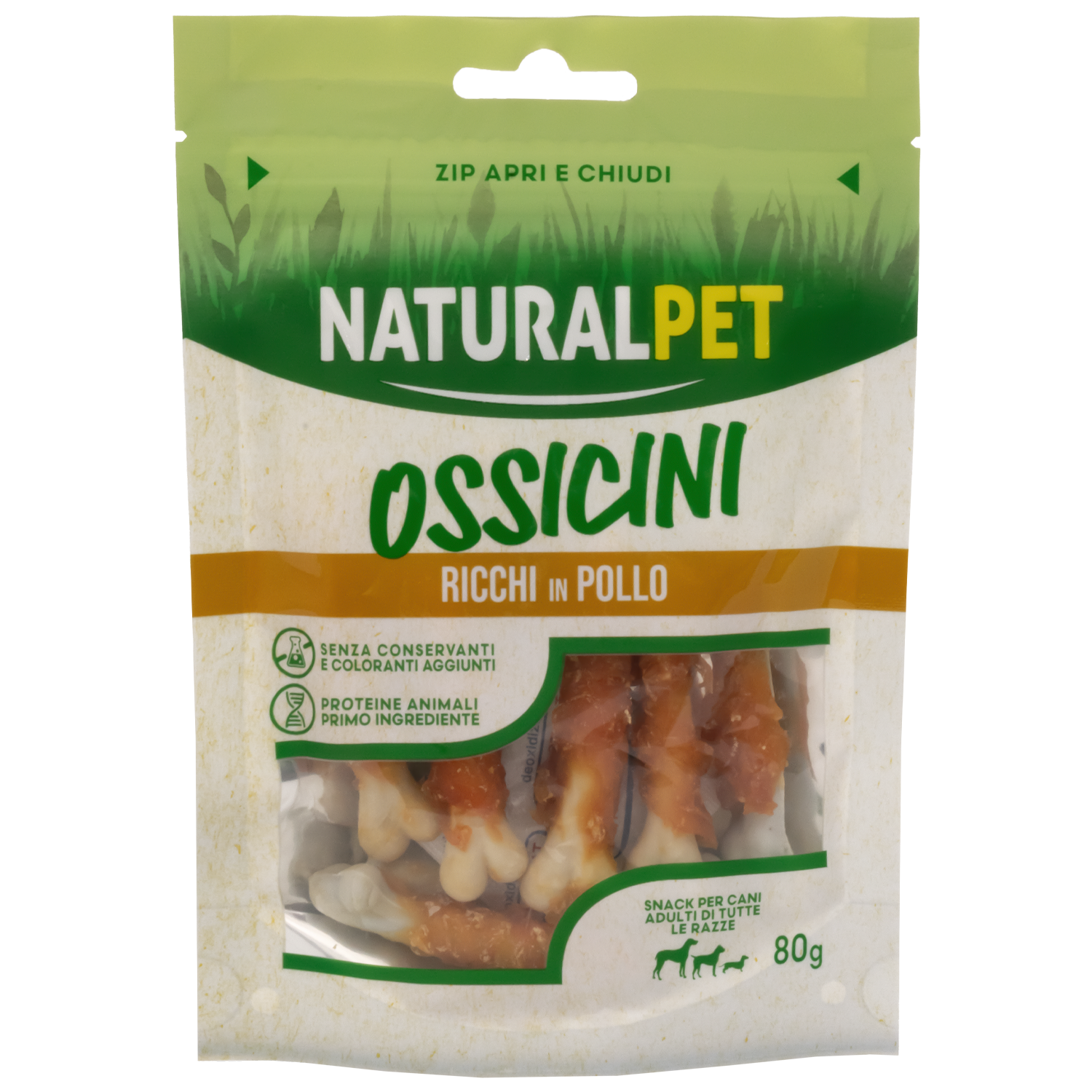 Naturalpet Doggy Snacks Osso con Pollo 80 gr