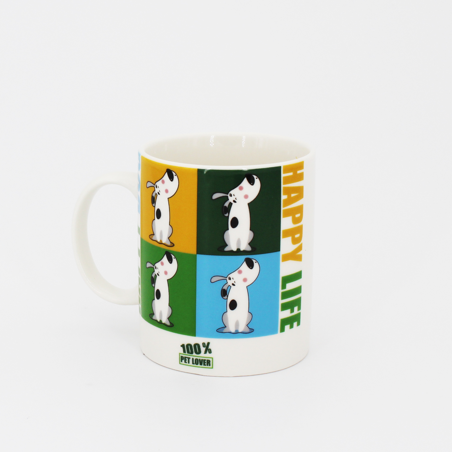 Mug in ceramica con stampa Happy Dog Happy Life
