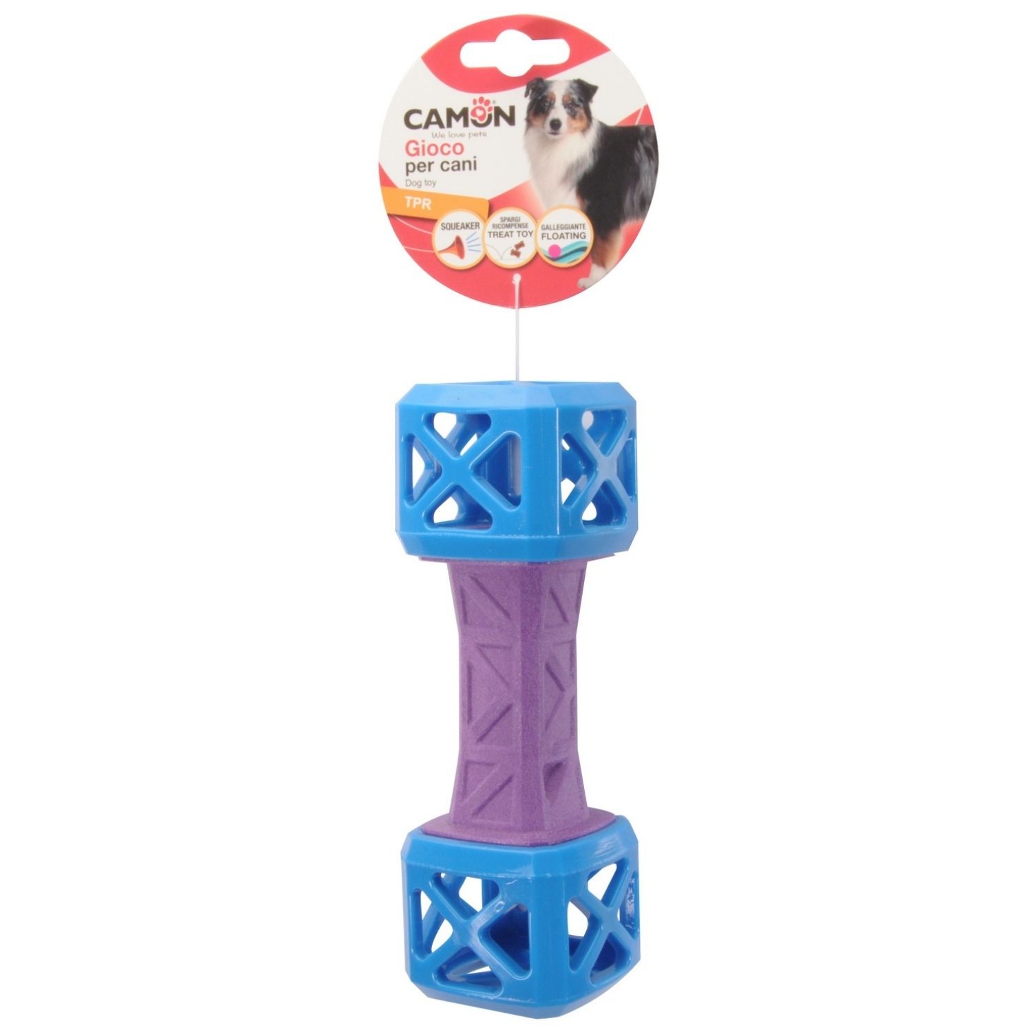 Camon Gioco Cane Manubrio Galleggiante in TPR Spargiricompense con Squeaker img