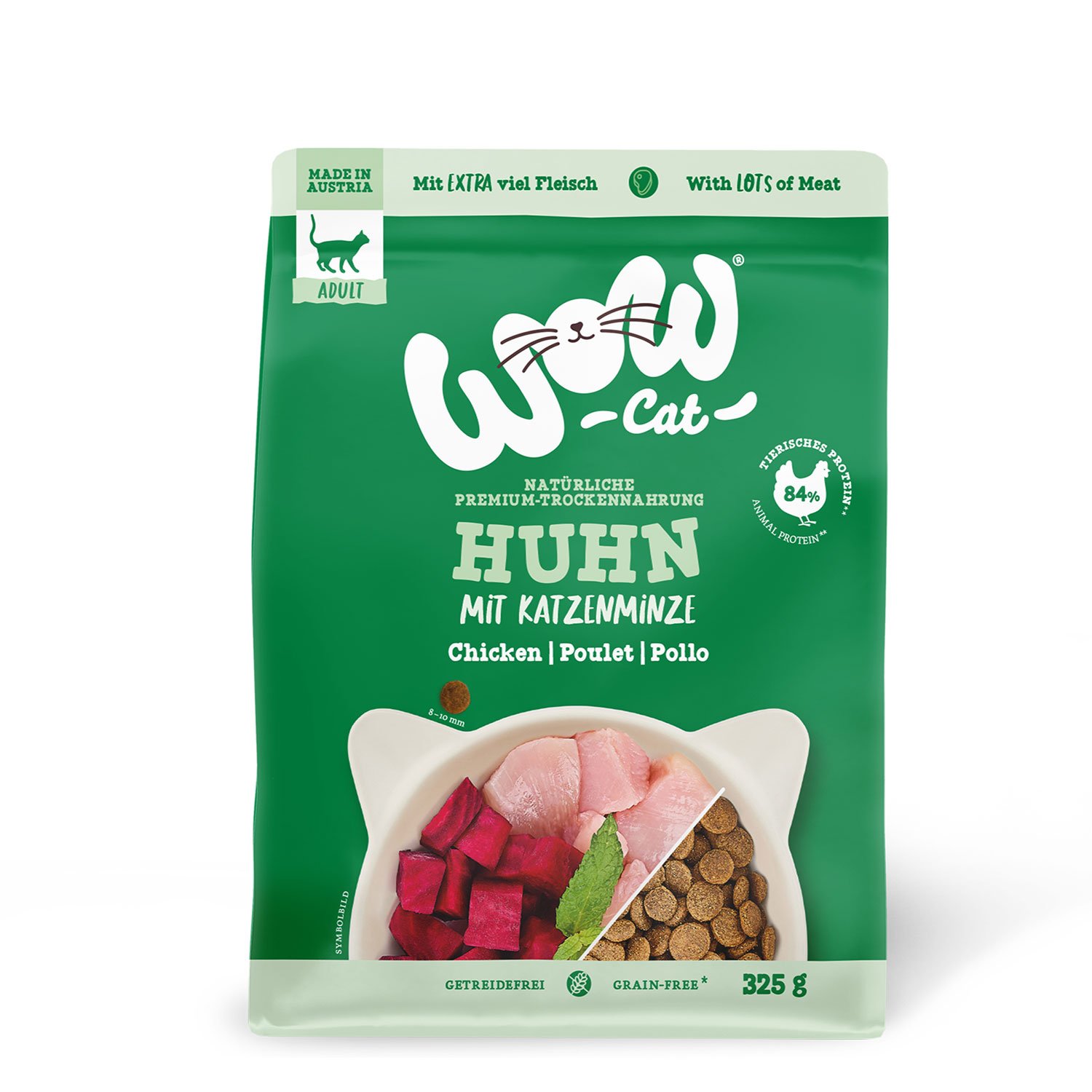 Wow Cat Adult Pollo con erba gatta 325 gr