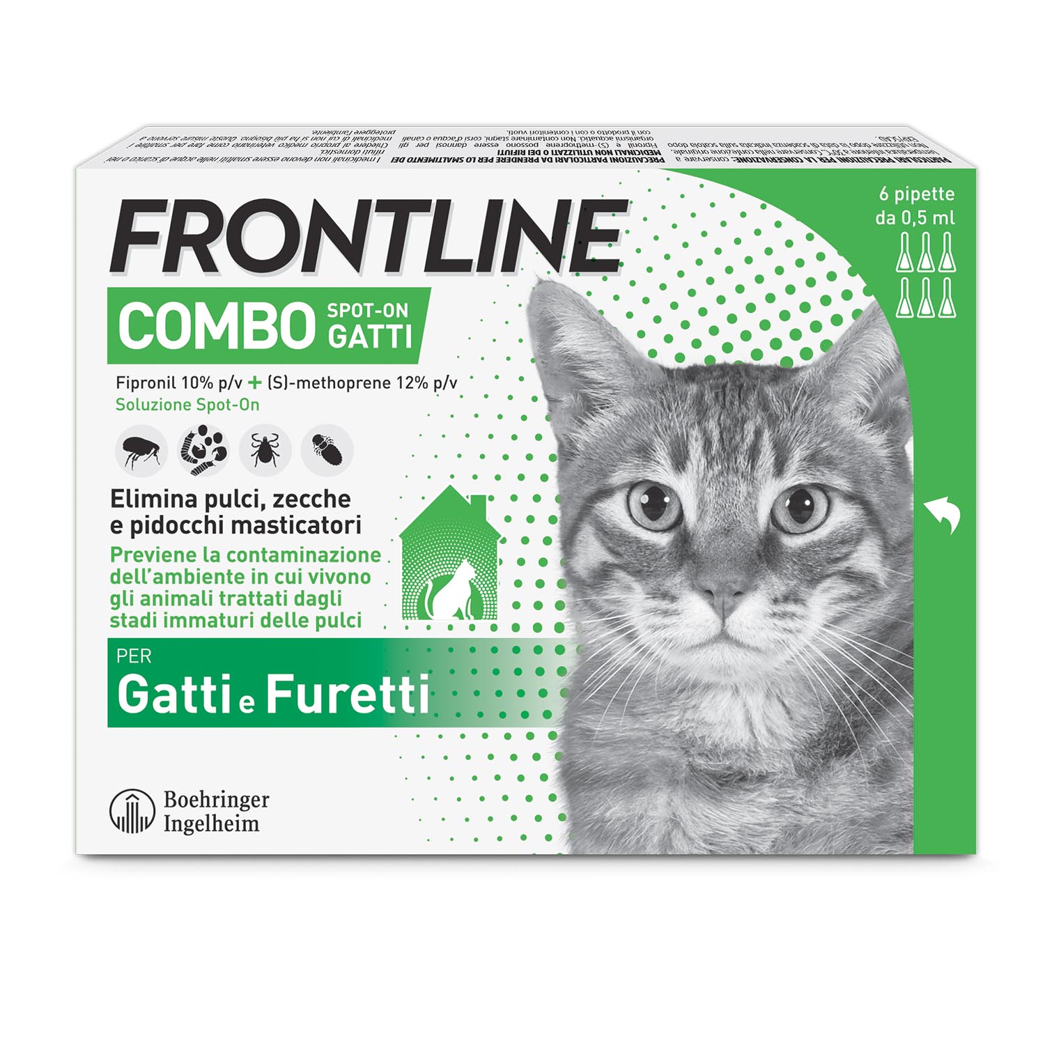 Frontline® Combo Gatti e Furetti | Antiparassitario Spot On | 6 Pipette img 1