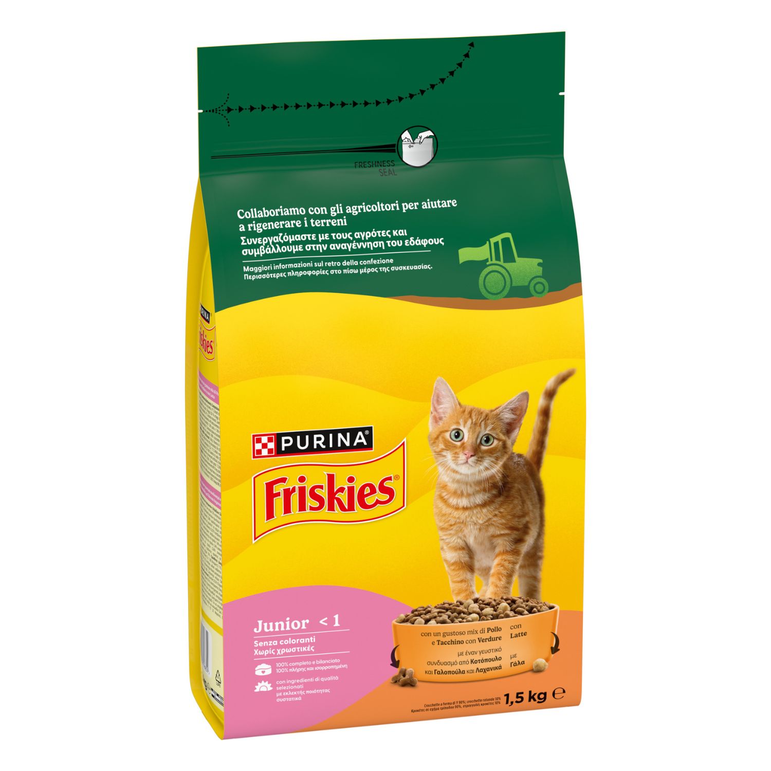 Friskies Cat Junior con Pollo, Tacchino, Latte e Verdure 1,5 kg img