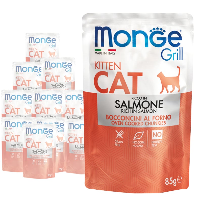 Monge Grill Kitten Bocconcini in Jelly Ricco di Salmone 85 gr