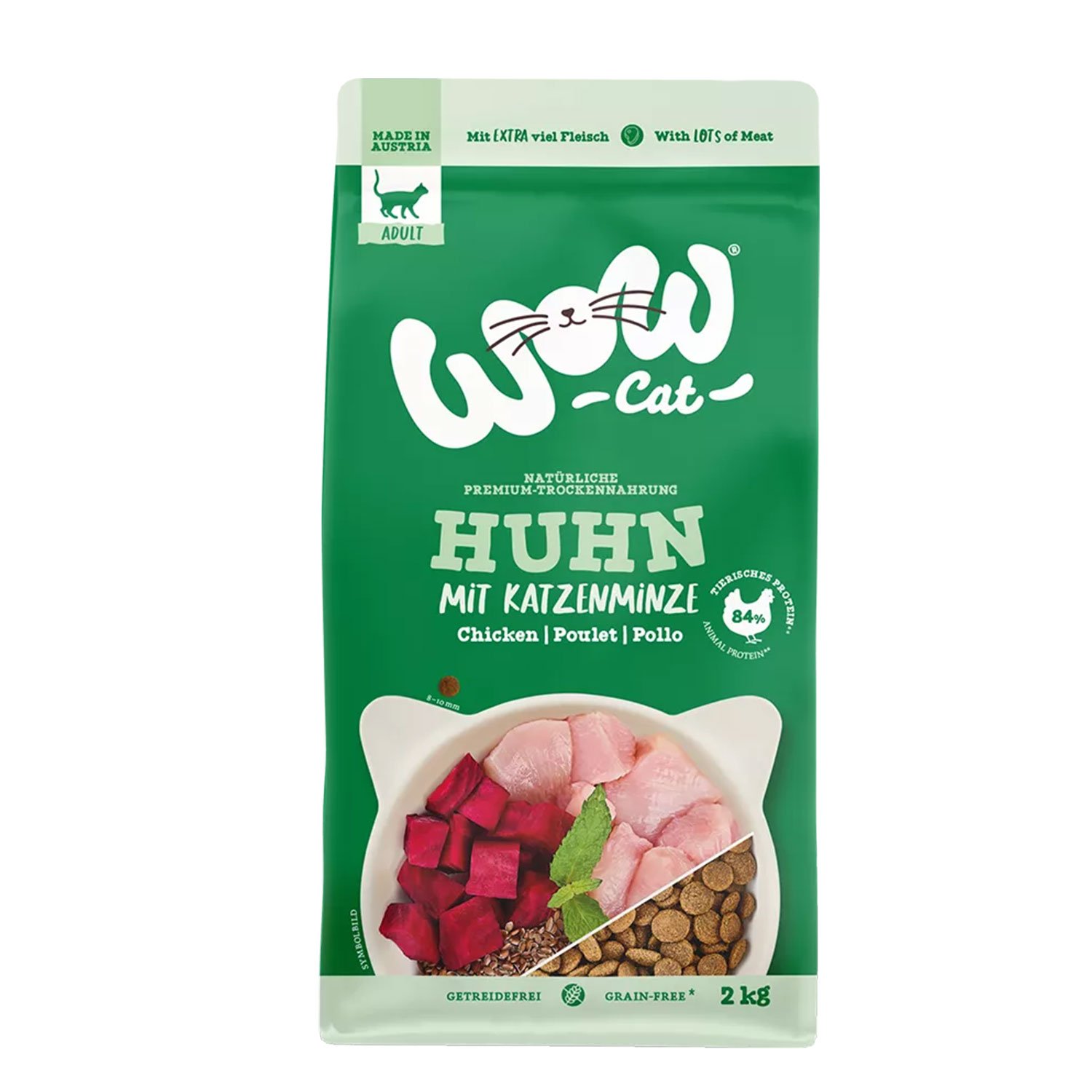Wow Cat Adult Pollo con erba gatta 2kg