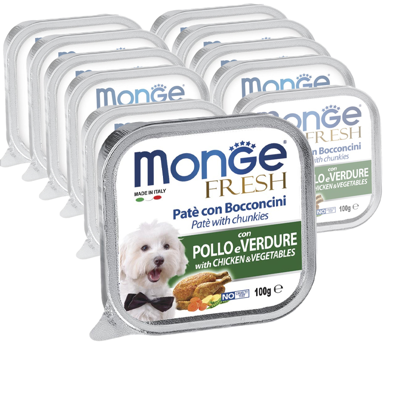 Monge Fresh Dog Adult Paté con Bocconcini con Pollo e Verdure 100 gr