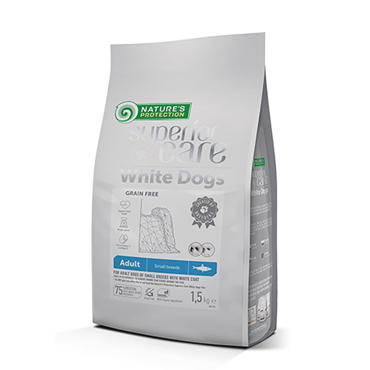 Nature's Protection Superior Care Dog Adult Small & Mini Pelo Bianco all'Aringa 1,5 kg