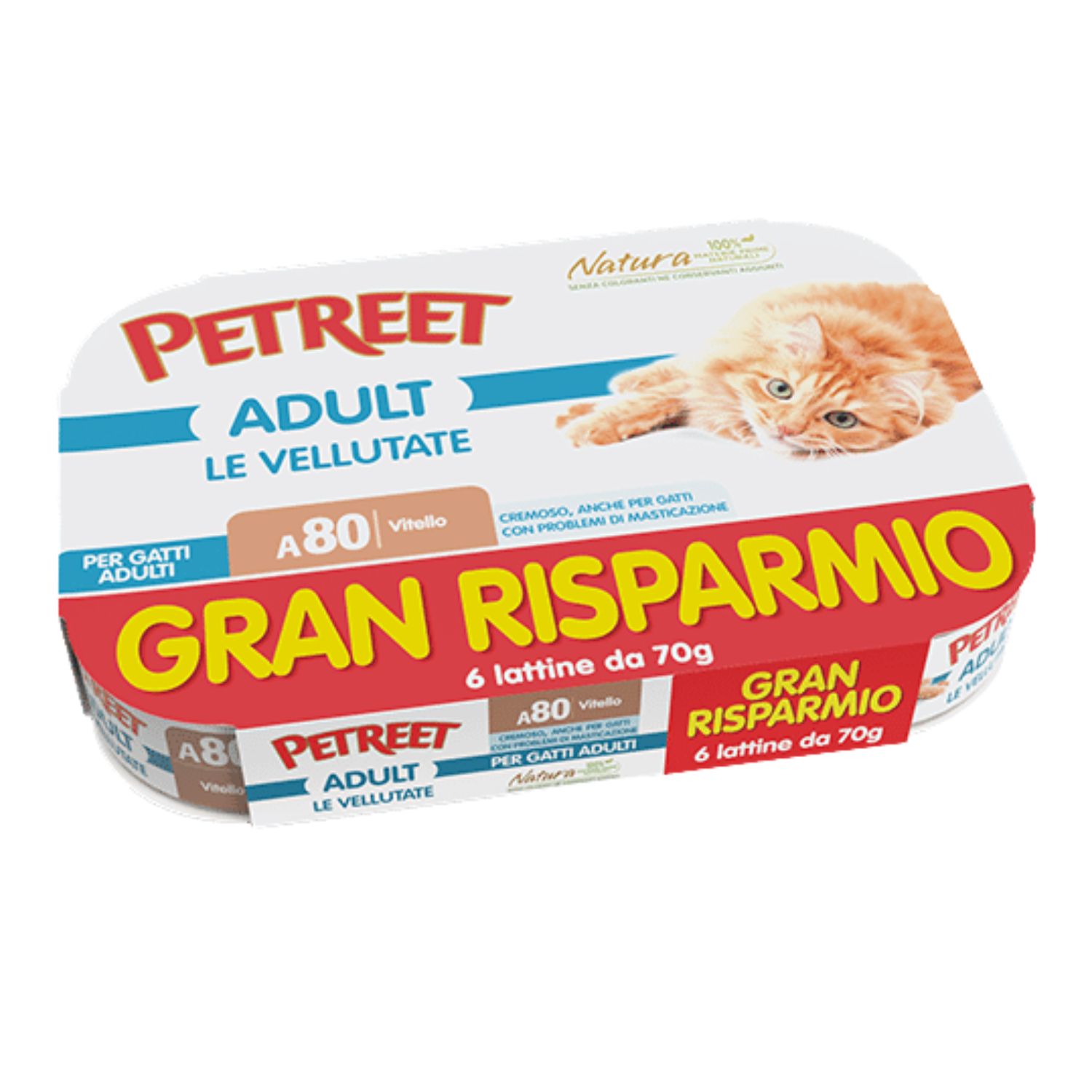 Petreet Natura Cat Adult Le Vellutate Vitello 6x70 gr img
