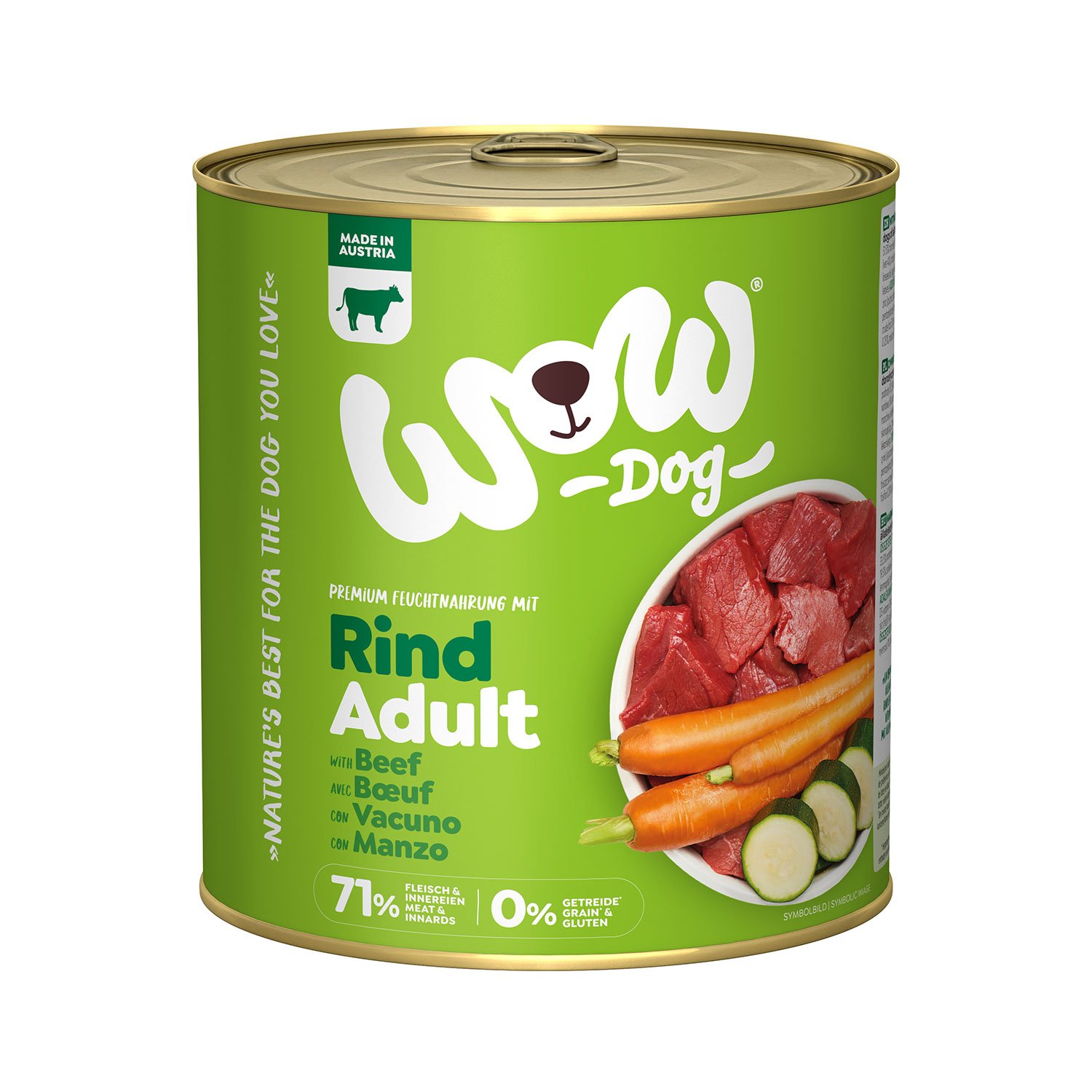 Wow Dog Adult Manzo con carote e zucchine 800gr