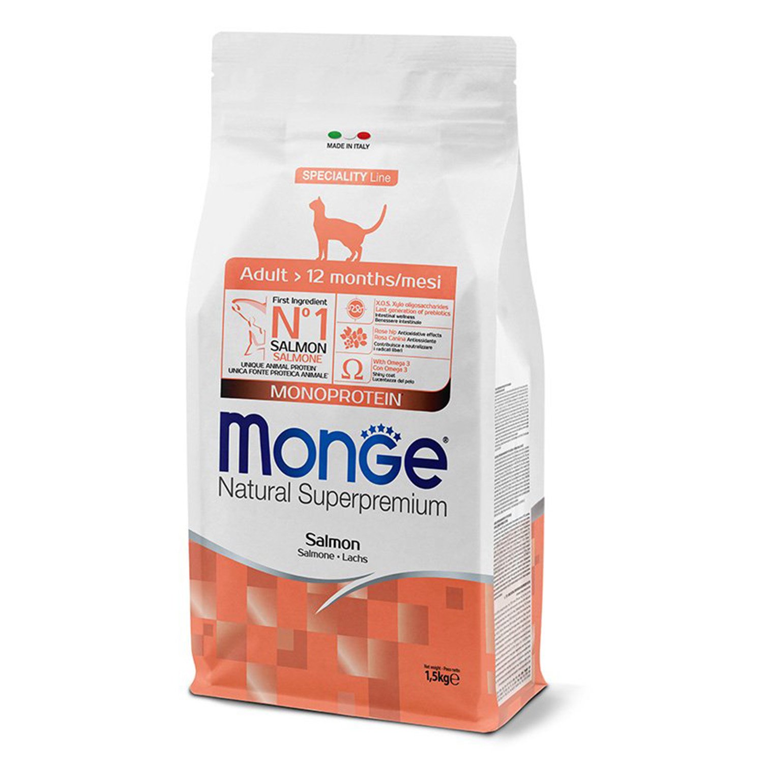 Monge Natural Superpremium Monoprotein Cat Adult Salmone 10kg