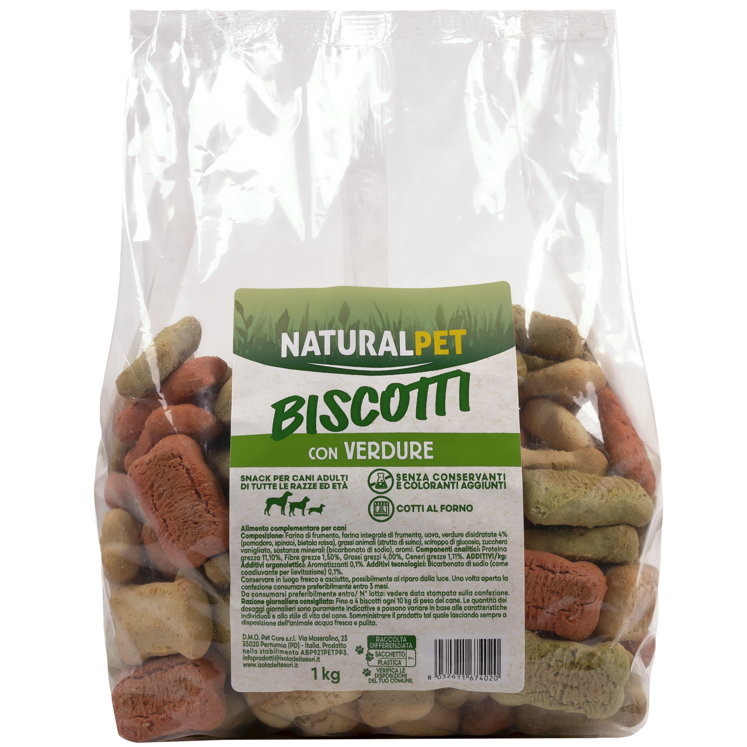 Naturalpet Biscotti per cani con Verdure 1Kg
