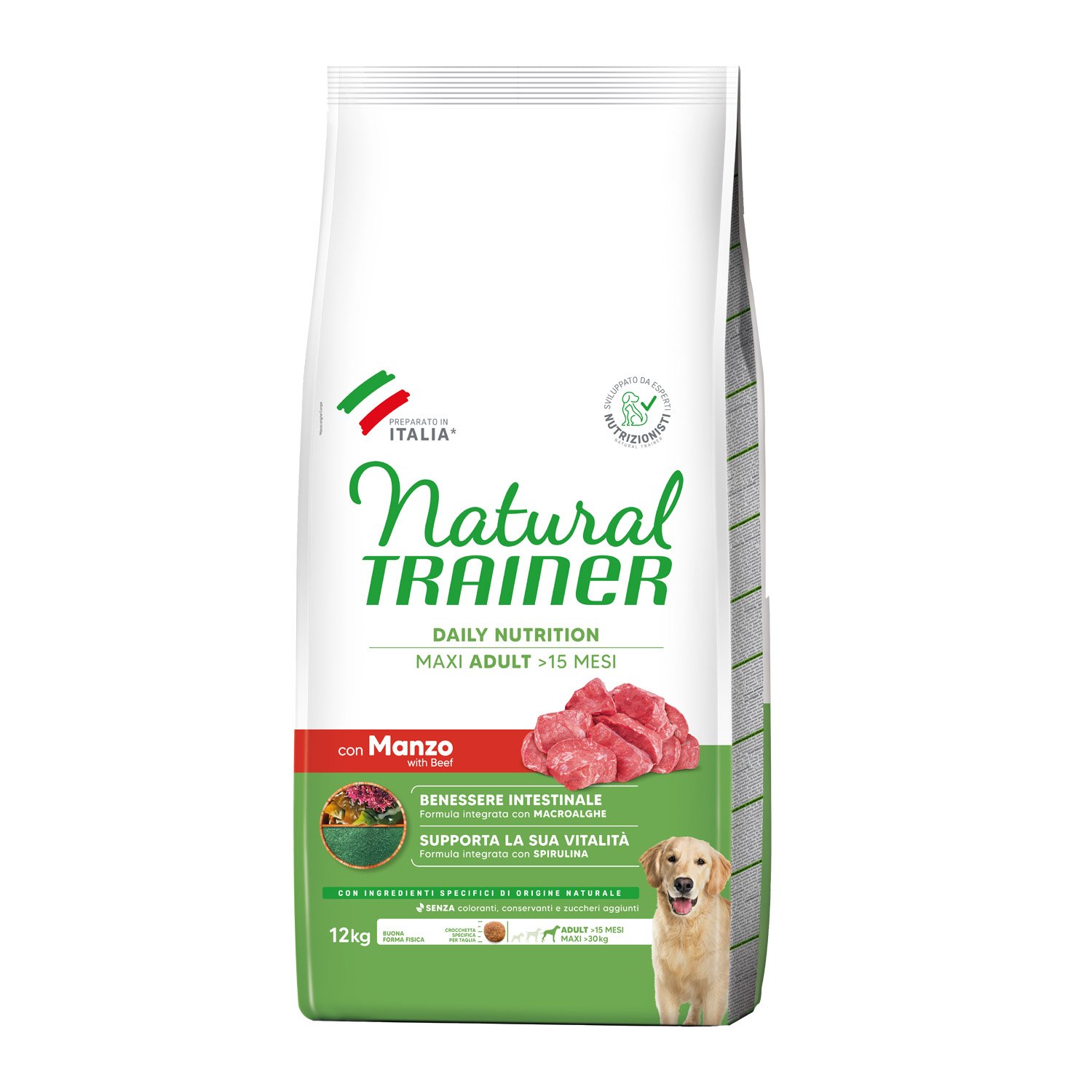 Natural Trainer Daily Nutrition Dog Maxi Adult con Manzo 12 kg