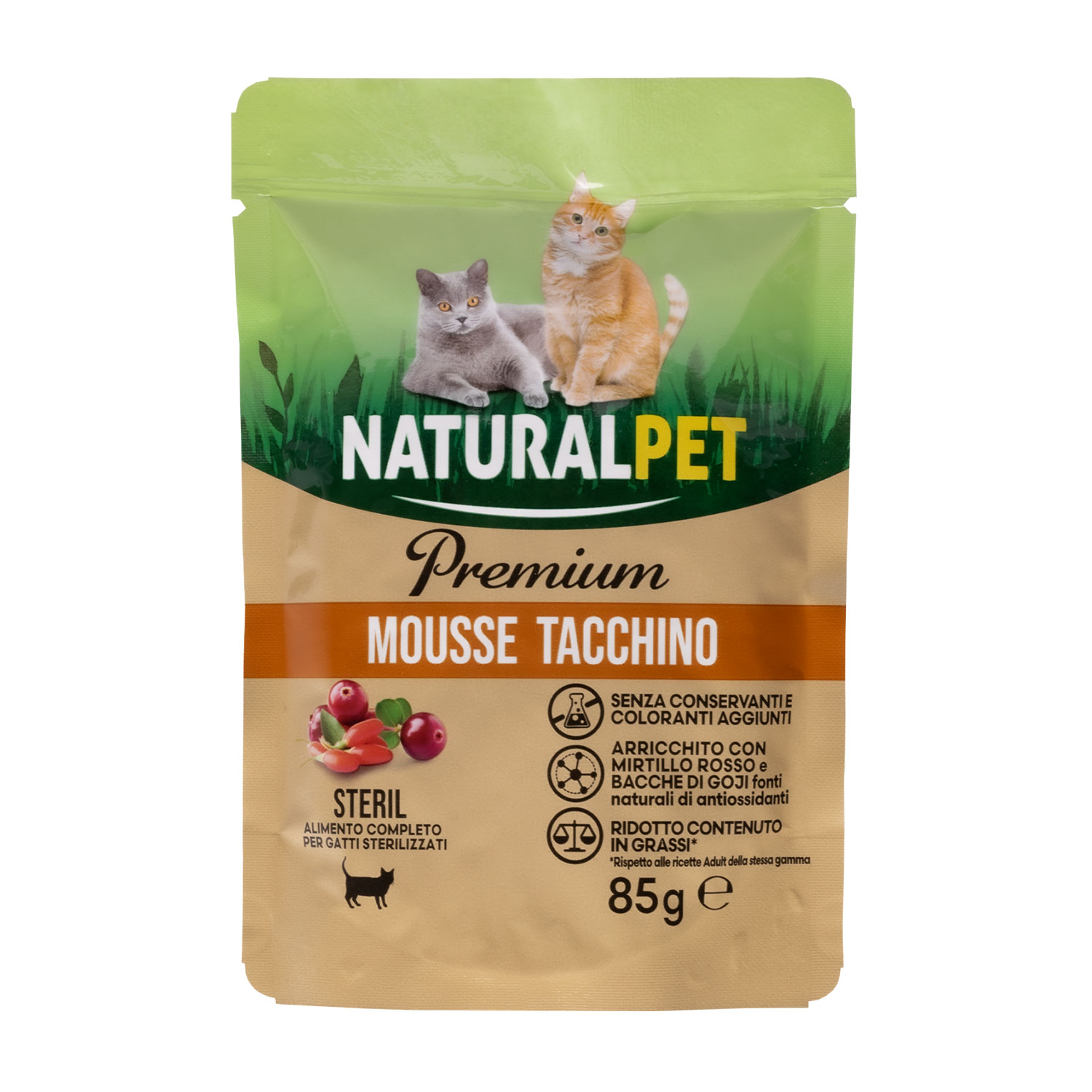 Naturalpet Premium Cat Steril Mousse Tacchino 85gr