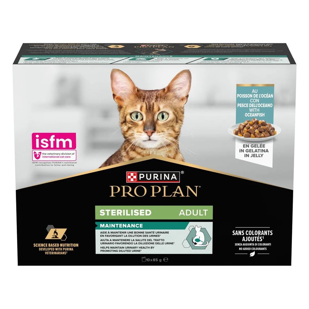 Purina Pro Plan Wet Cat Serilised in Gelatina con Pesce dell'Oceano 10x85g