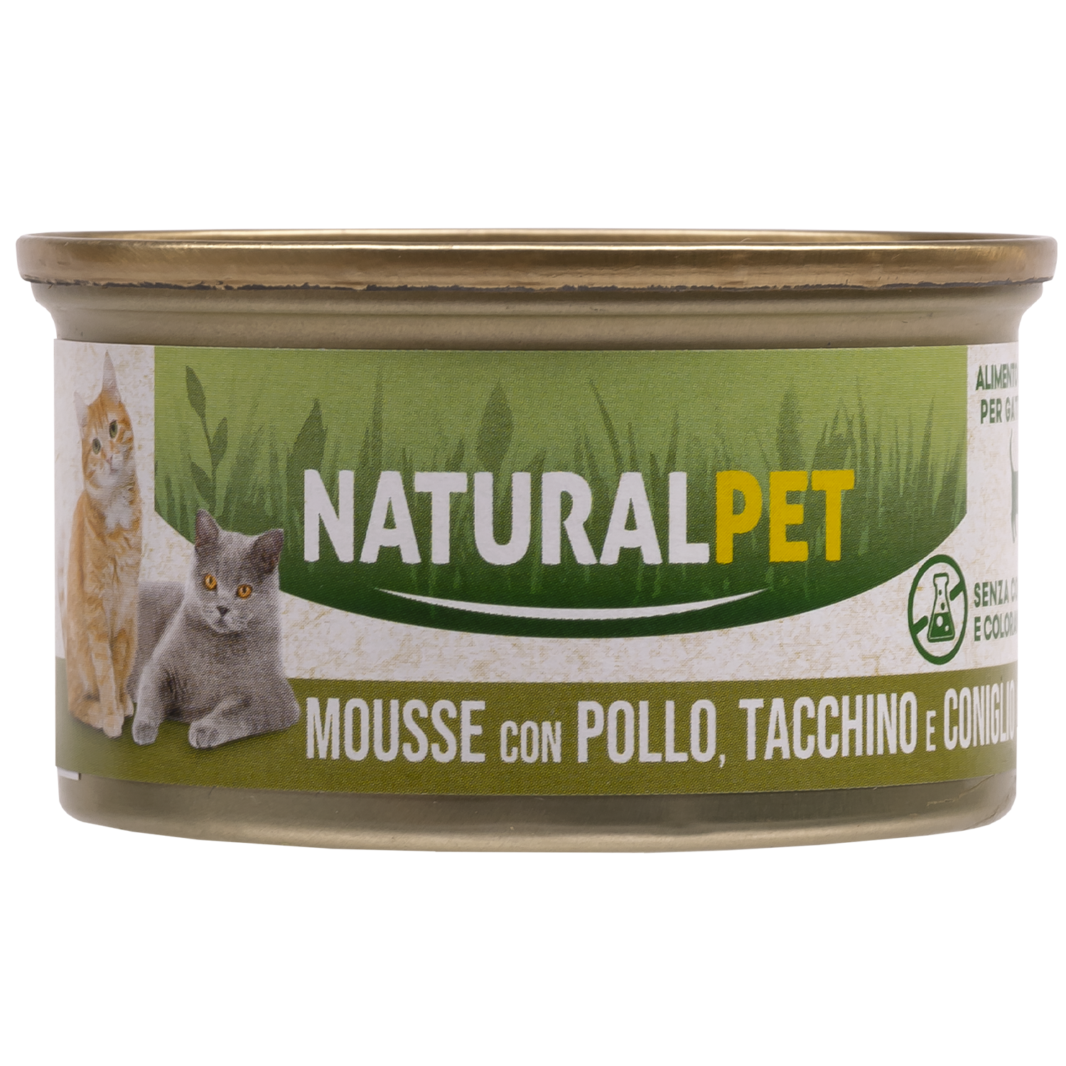 Naturalpet Cat Adult Mousse con Pollo Tacchino e Coniglio 85 gr