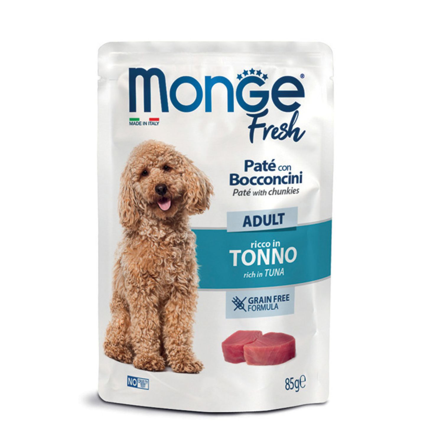 Monge Fresh Paté con Bocconcini di Tonno per cani adulti 85 gr