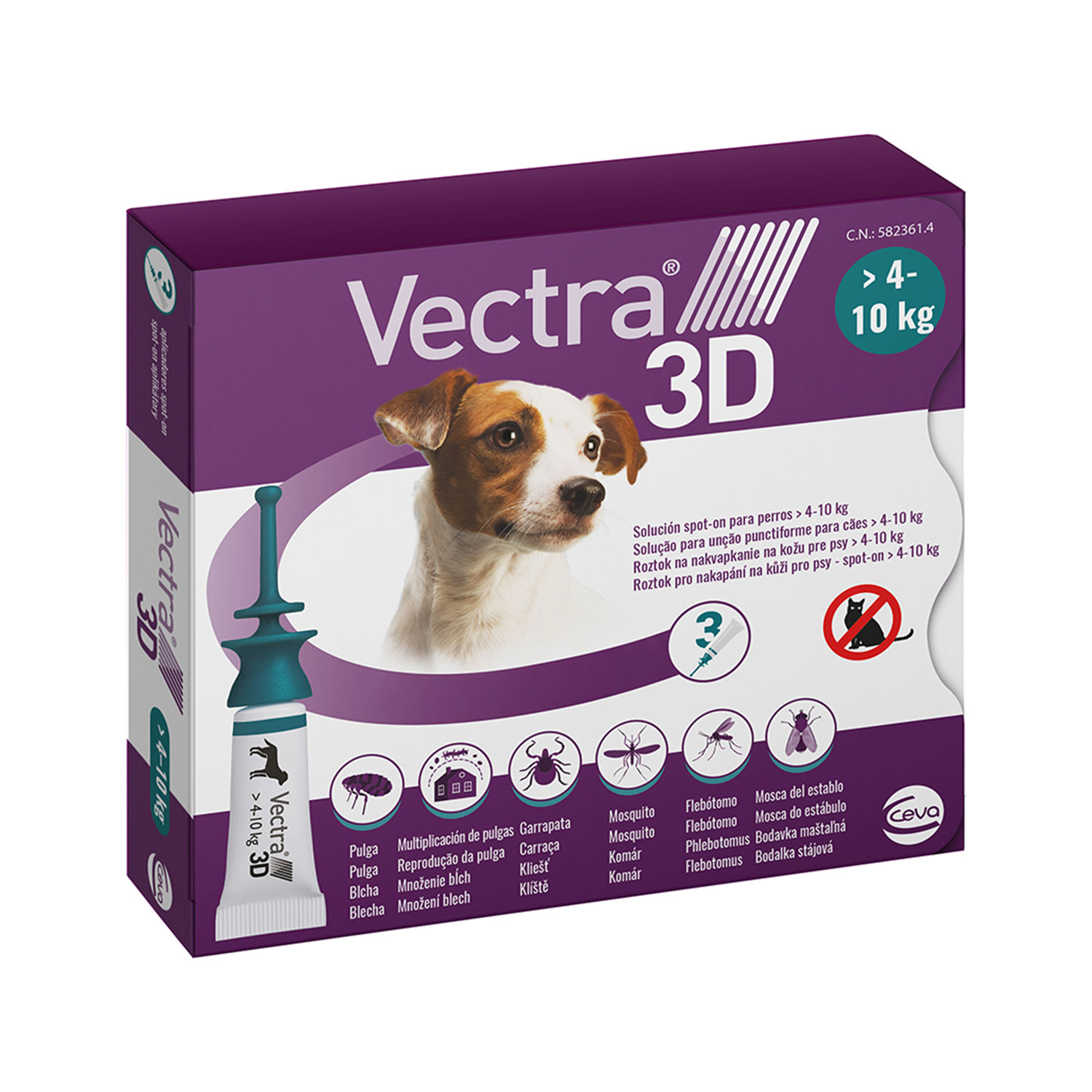 Ceva Vectra 3D 3 Pipette per Cani 4-10 kg
