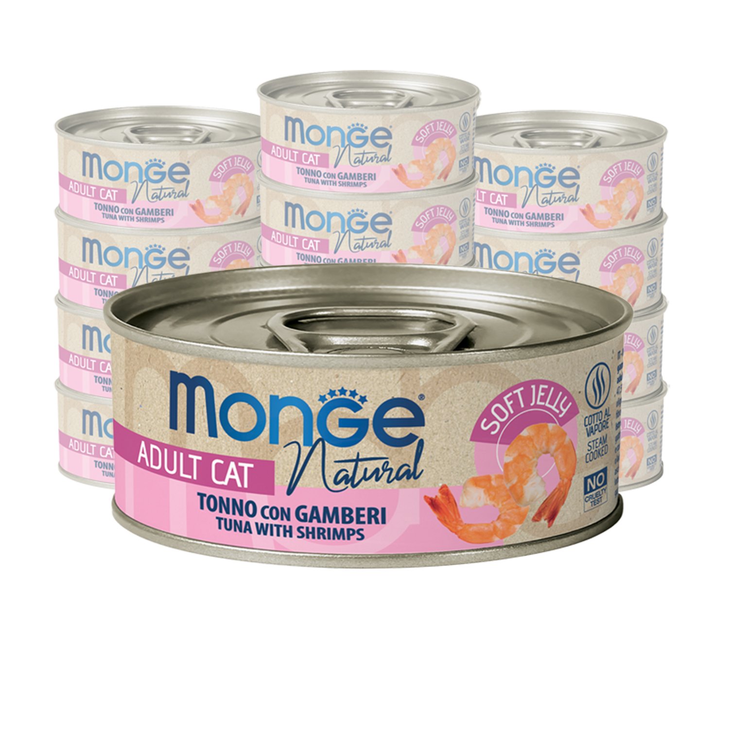 Monge Natural Cat Adult Tonno con Gamberi in jelly 80 gr