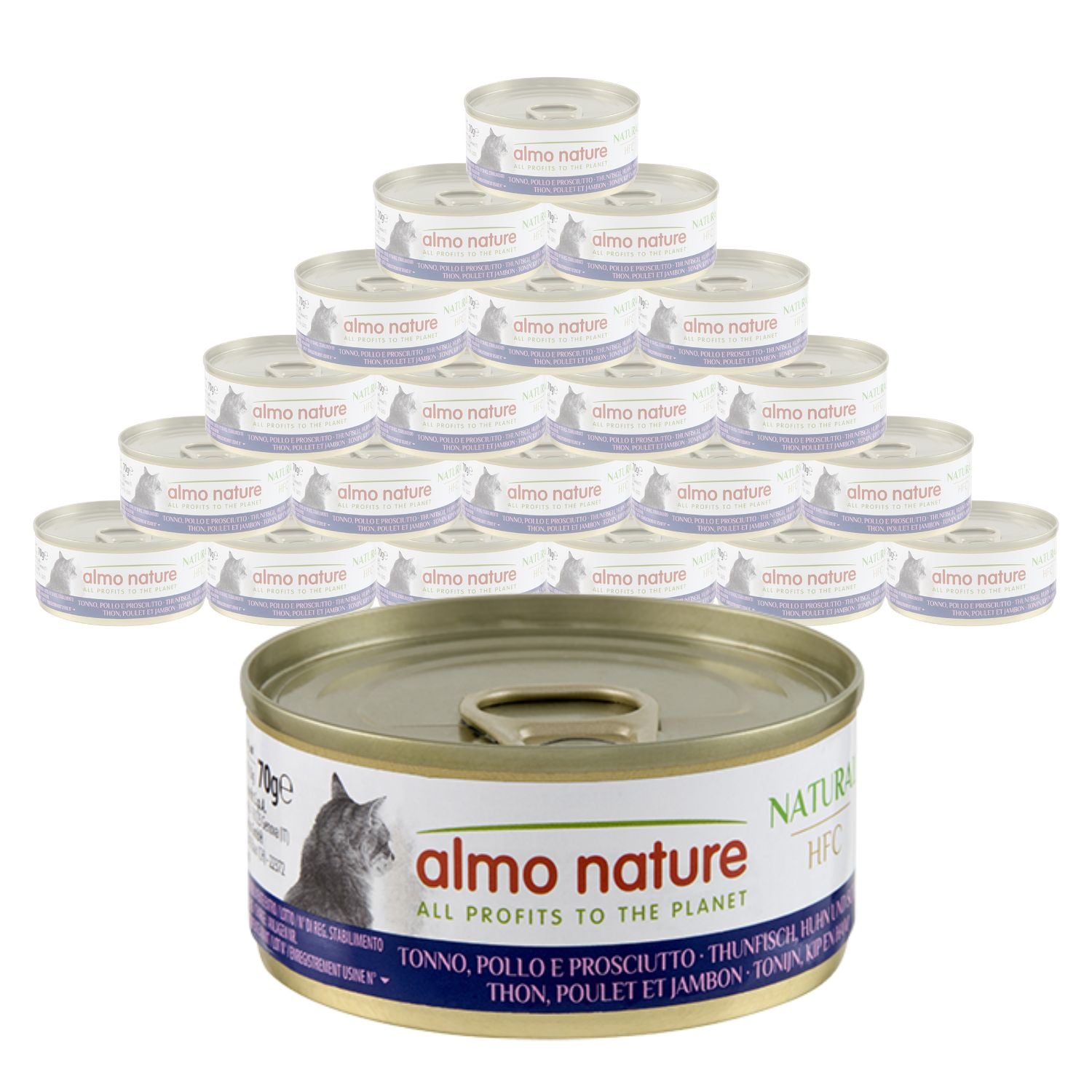 Almo Nature HFC Cat Adult Tonno Pollo e prosciutto 70gr