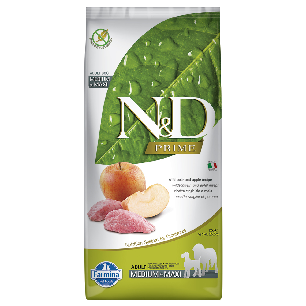 N&D Farmina Prime Dog Adult Medium & Maxi Cinghiale & Mela 12 kg
