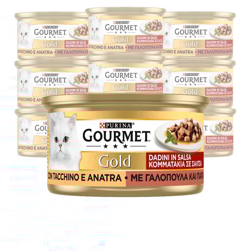 Gourmet Gold Cat Adult Dadini in Salsa con Tacchino e Anatra 85g