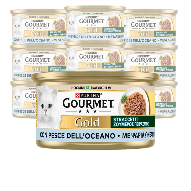 Gourmet Gold con Sfilaccetti di Pesce dell'Oceano 85gr