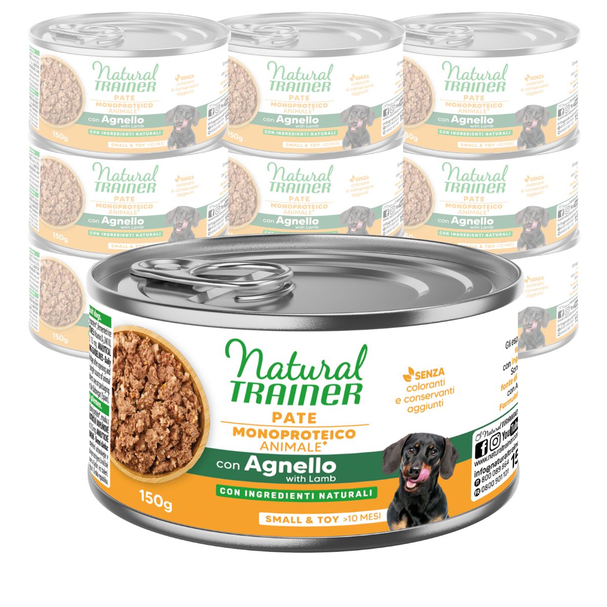 Natural Trainer Dog Adult Small&Toy Paté Monoproteico con Agnello 150 gr img