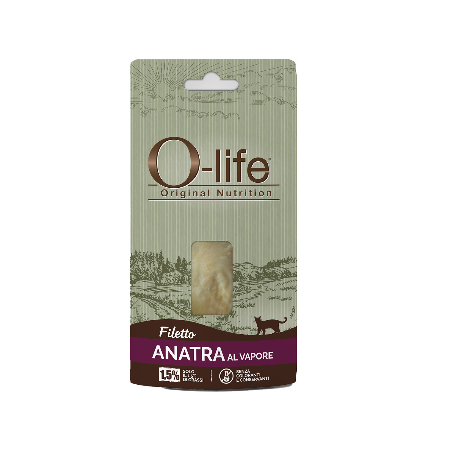 O-life Cat Adult Snack Filetto di Anatra al vapore 85gr