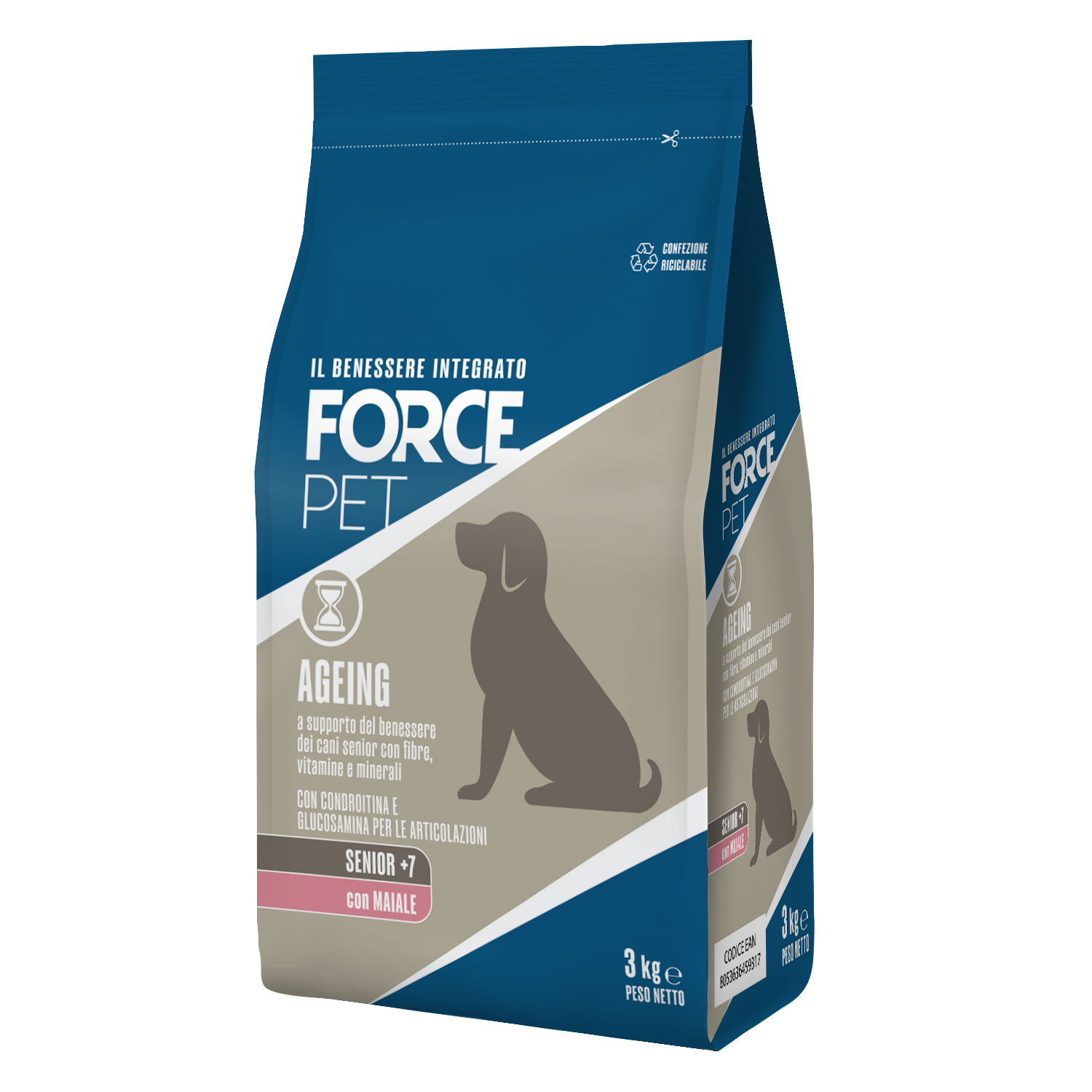 Forcepet Dog Senior + 7 anni Ageing con maiale 3kg img